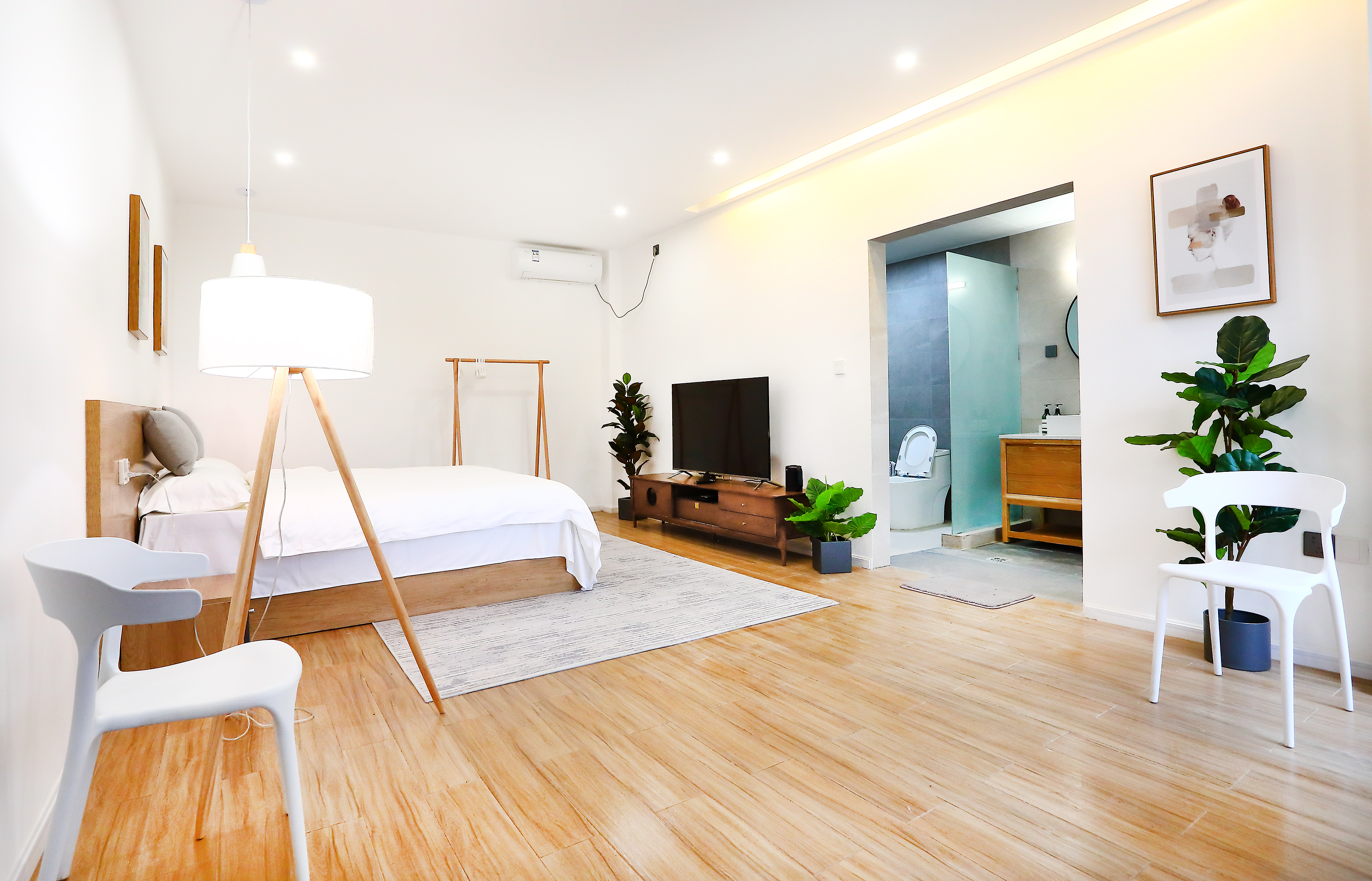 陌溪小院_豪华大床房+茶台+洗衣机+冰箱