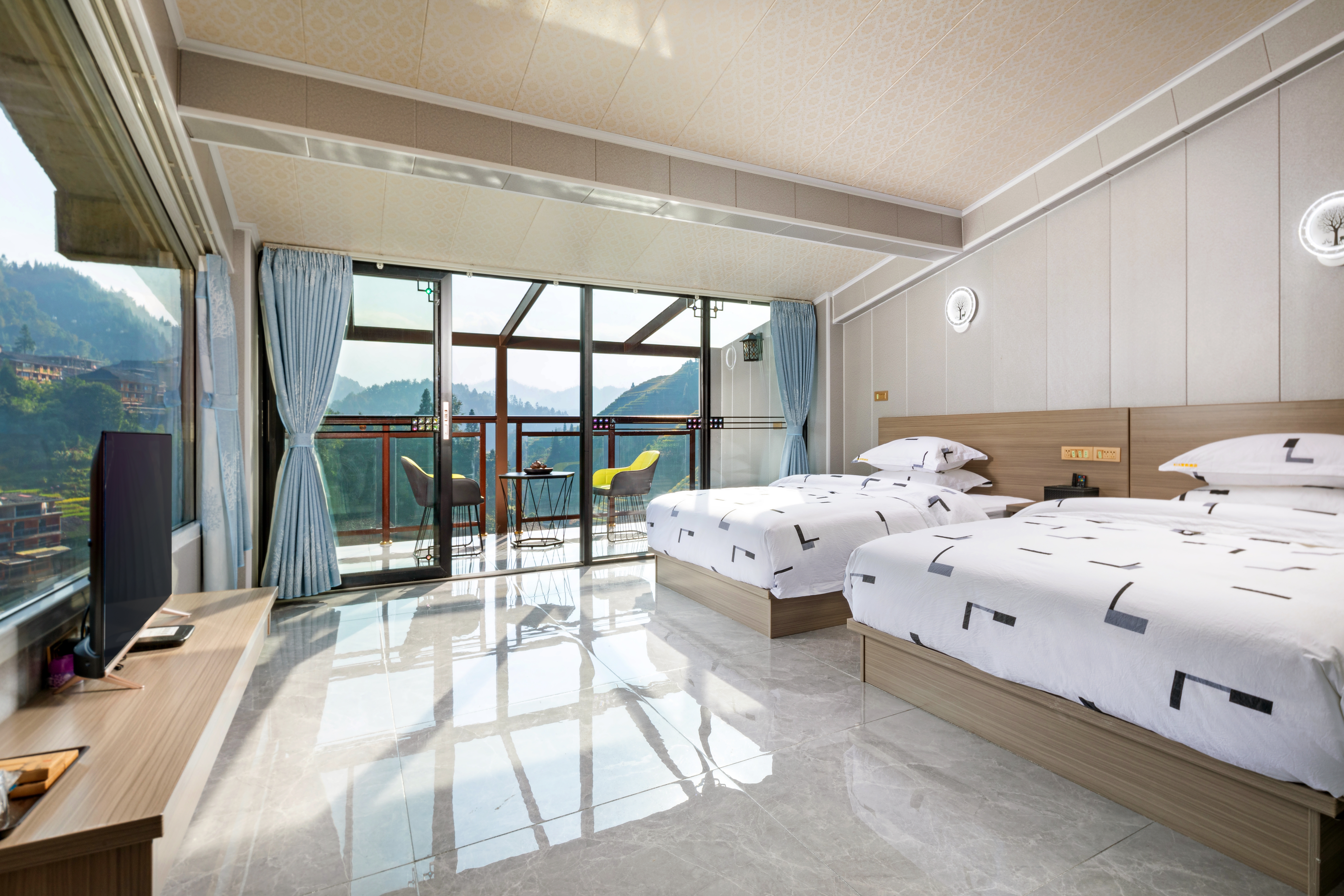 金色稻浪·270度日出观景阳台双床房