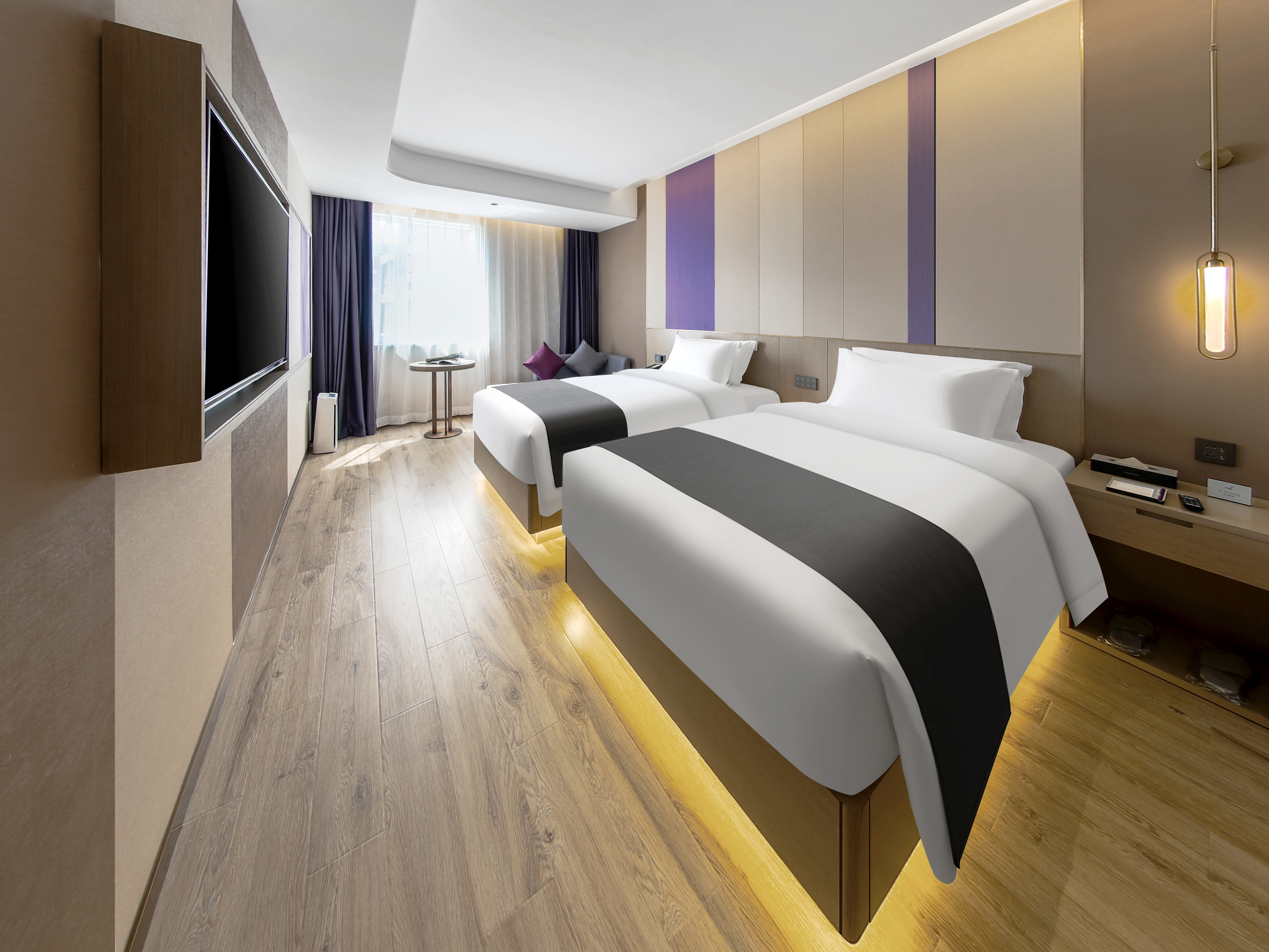 商务双床房（慕斯睡眠床垫+梦洁床品+全屋智控+电视投屏）