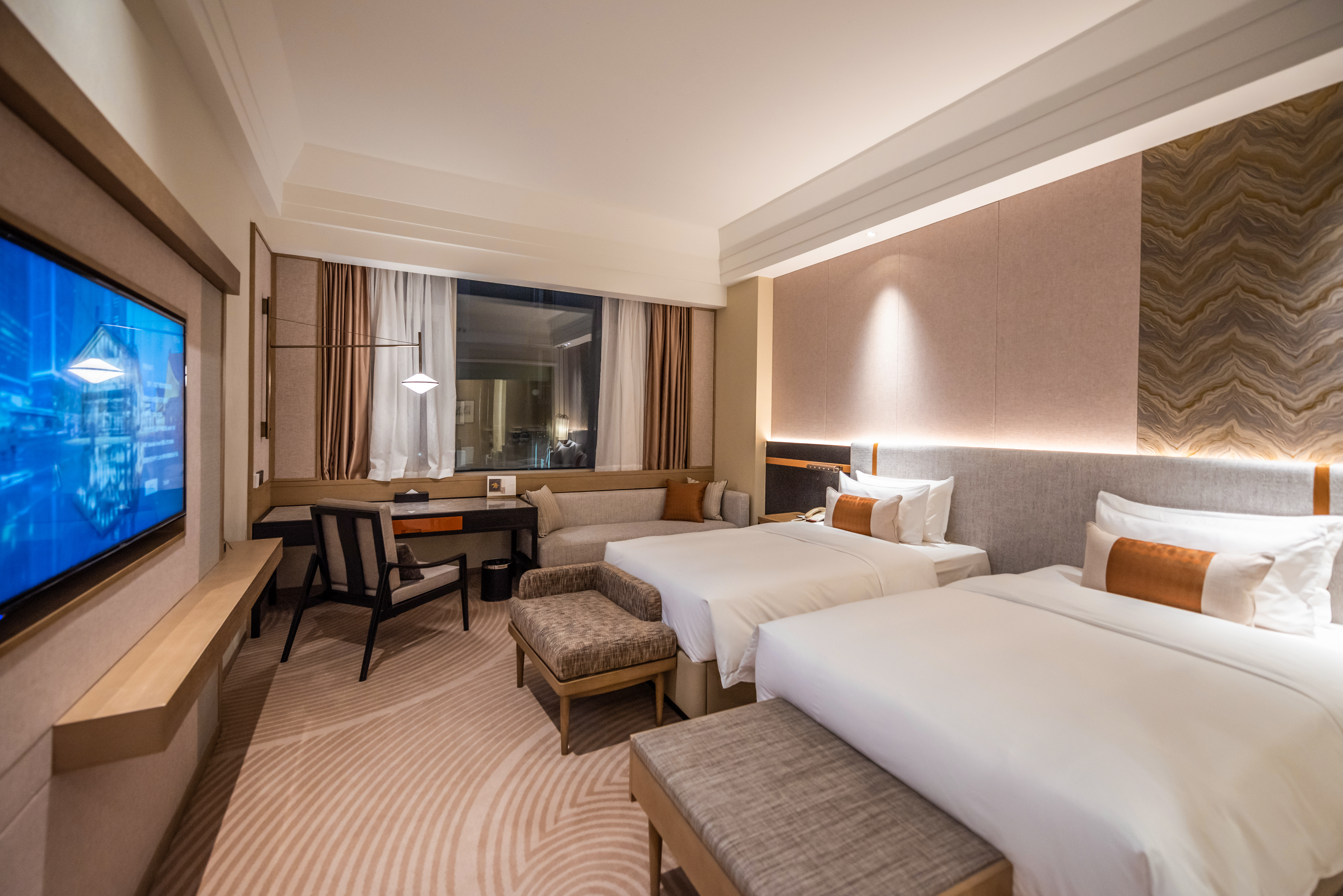 商务楼|商务双床房（电视投屏+护颈枕+德国高端衞浴）