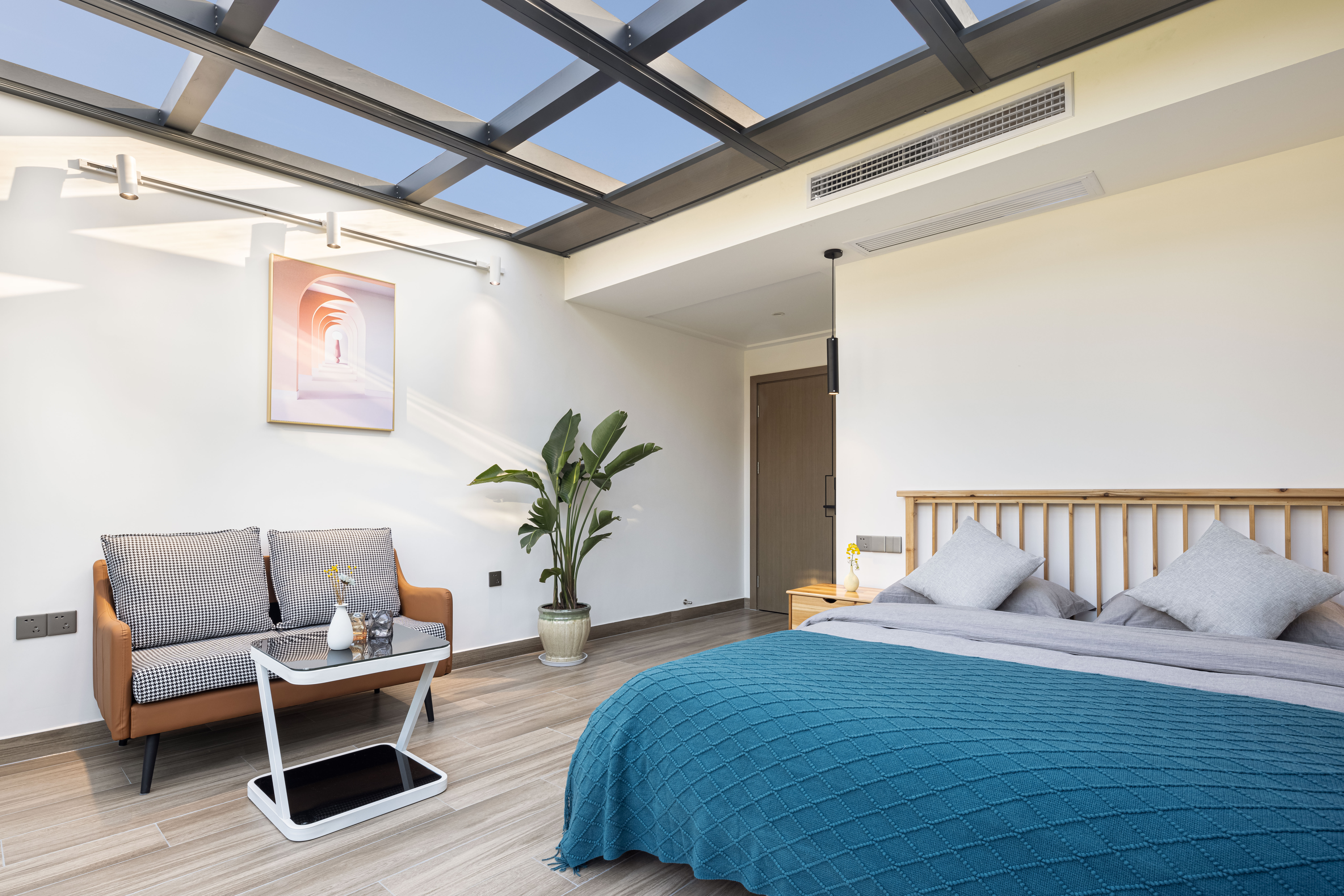 Guan Xing Starry Sky Double Bed Room With 270 ° View, Starry Sky Canopy, And View Of Sunrise And Moonrise From Bed