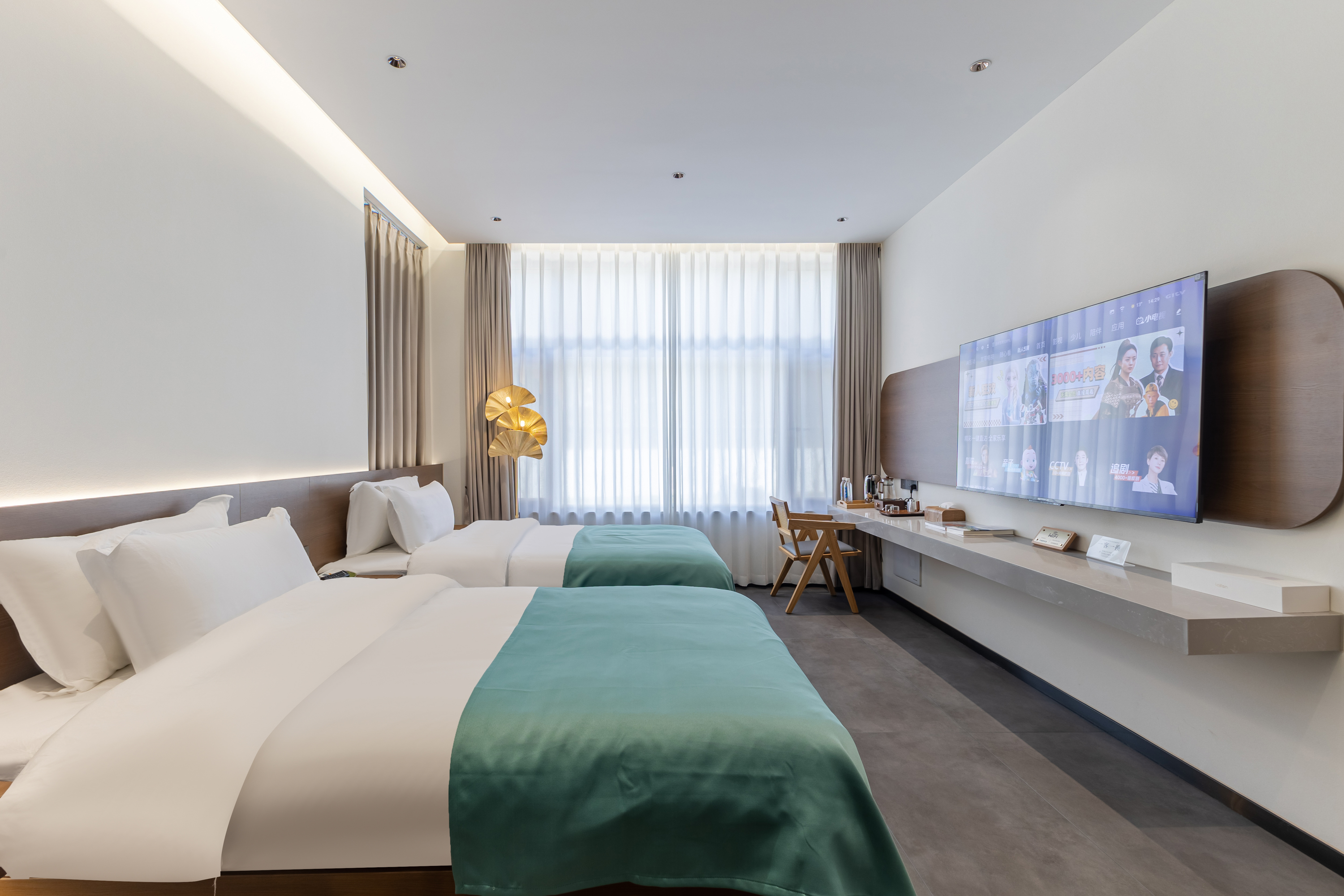 春雨·【豪华双床房】.地暖