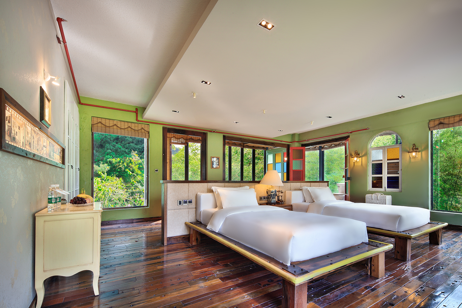 岭南风情双床房（房间超大+窗台品茶+观景浴缸）