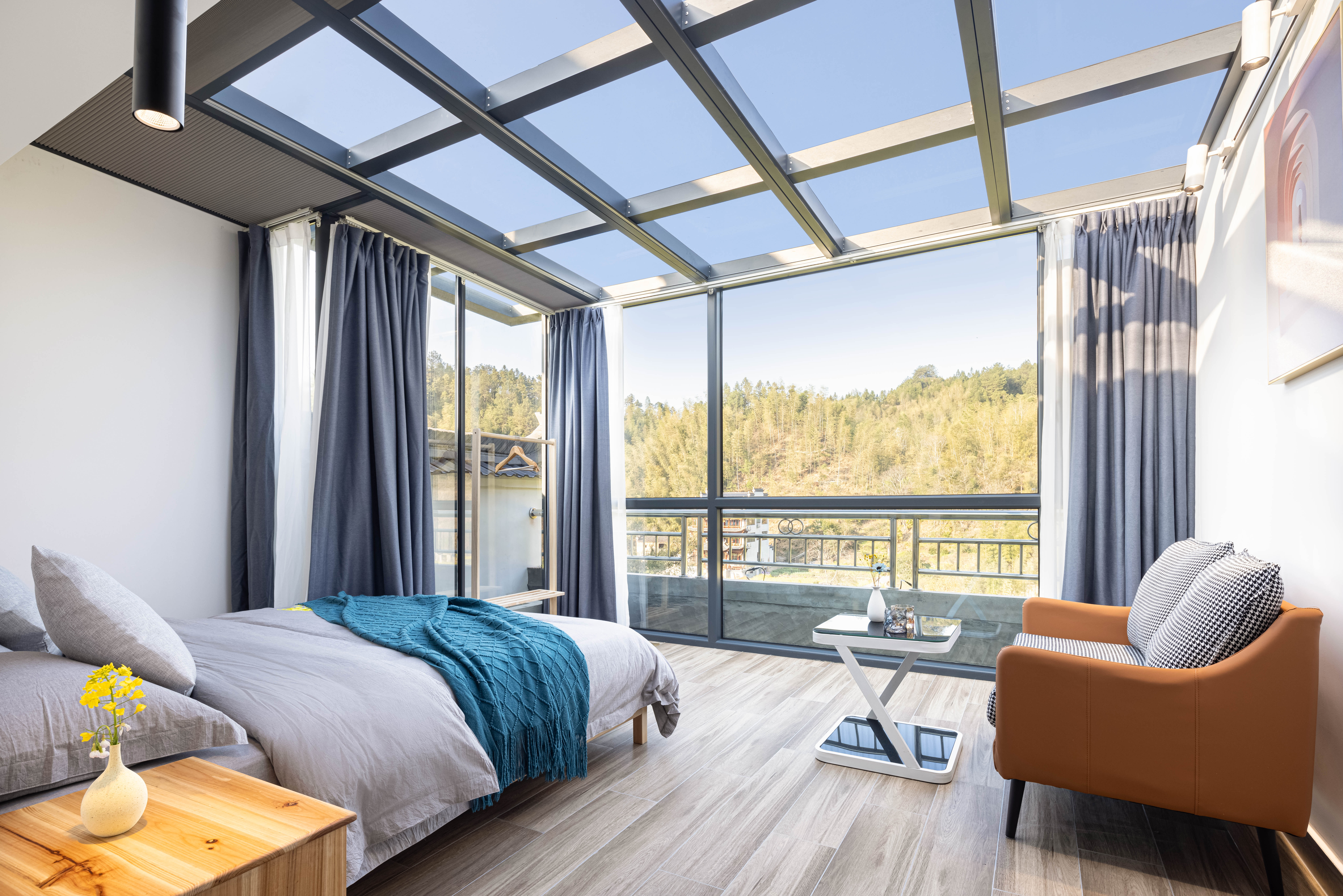 Guan Xing Starry Sky Double Bed Room With 270 ° View, Starry Sky Canopy, And View Of Sunrise And Moonrise From Bed