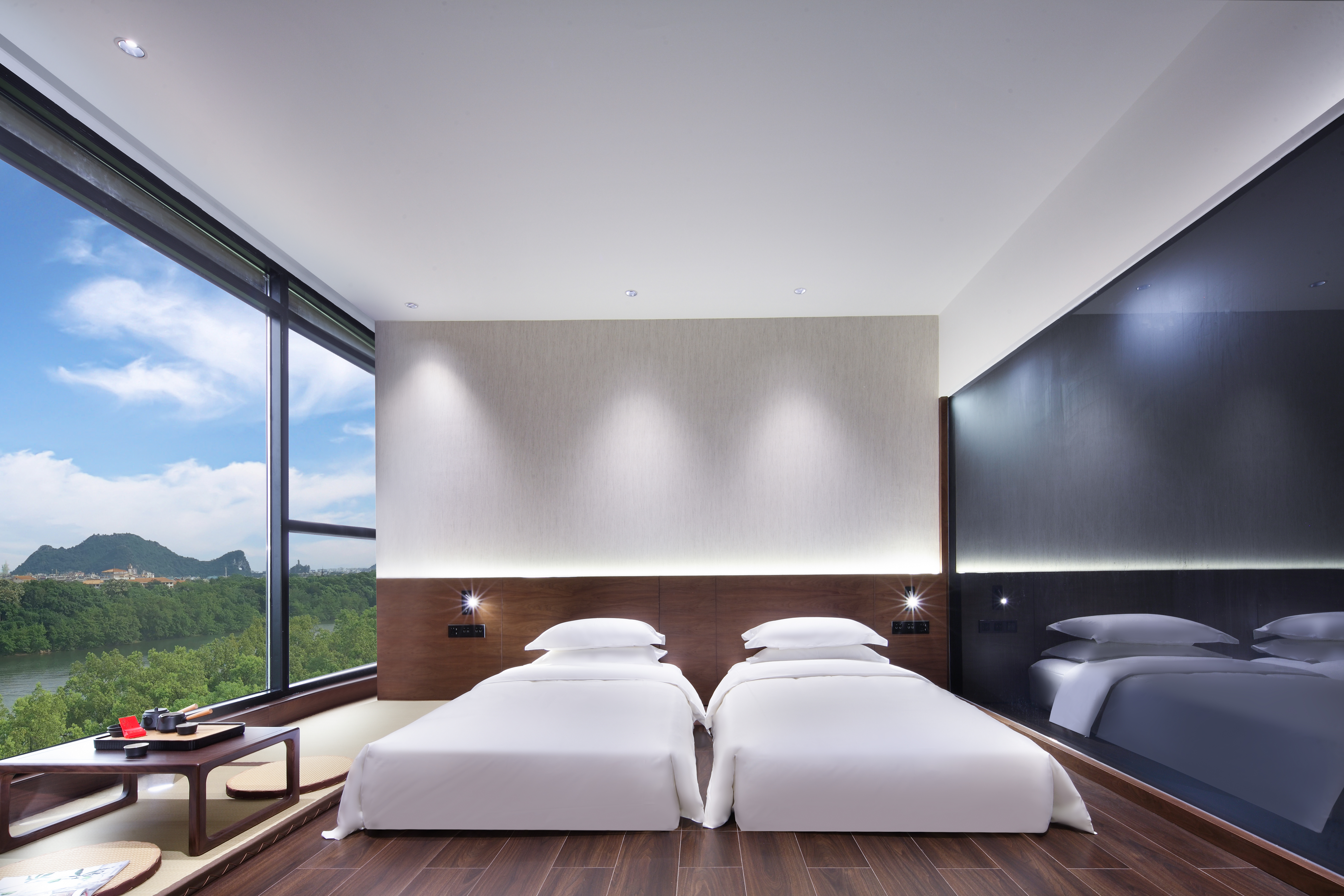 漓江山水双床房+超大山水画框+榻榻米观日出+夜景