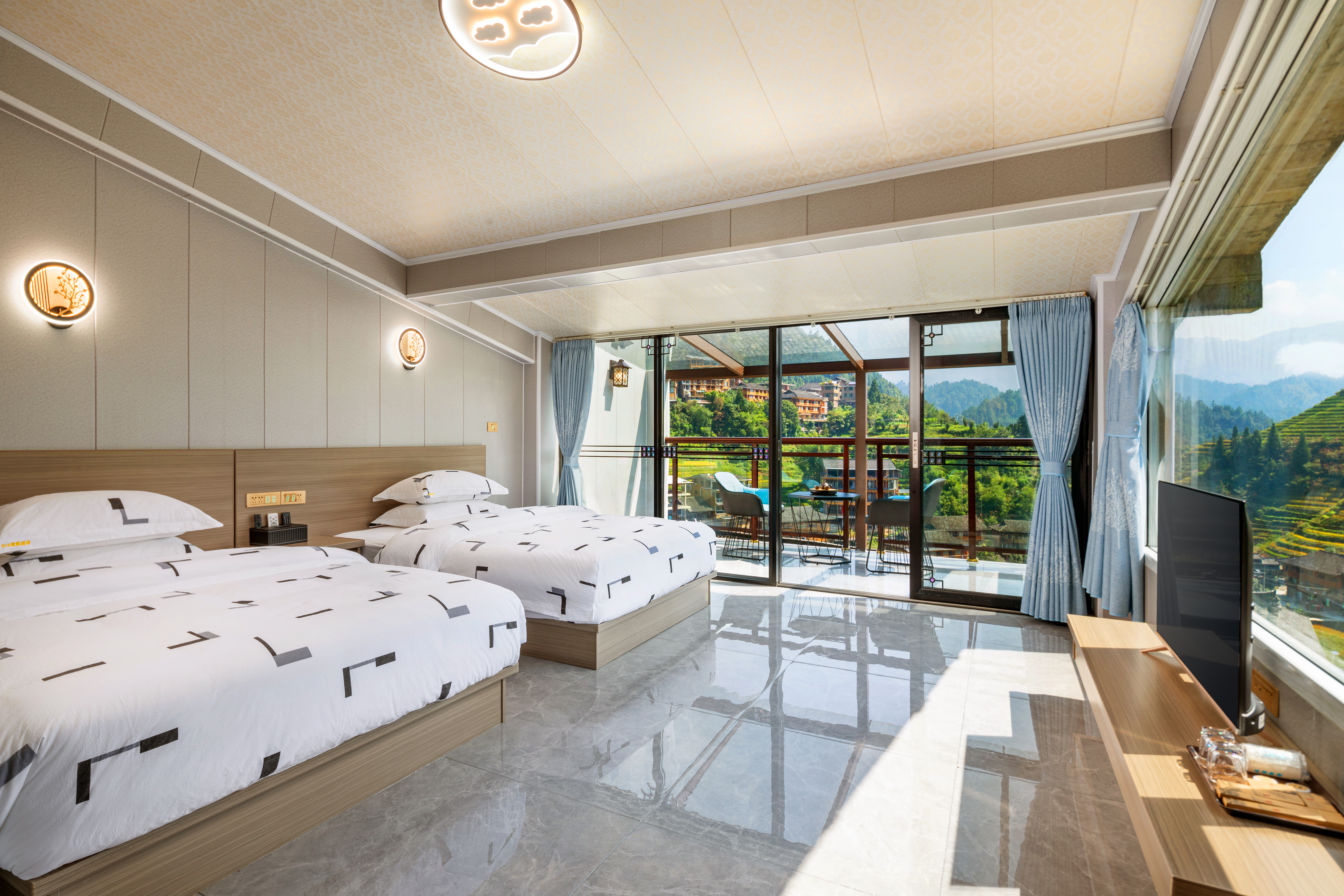 金色稻浪·270度日出观景阳台双床房