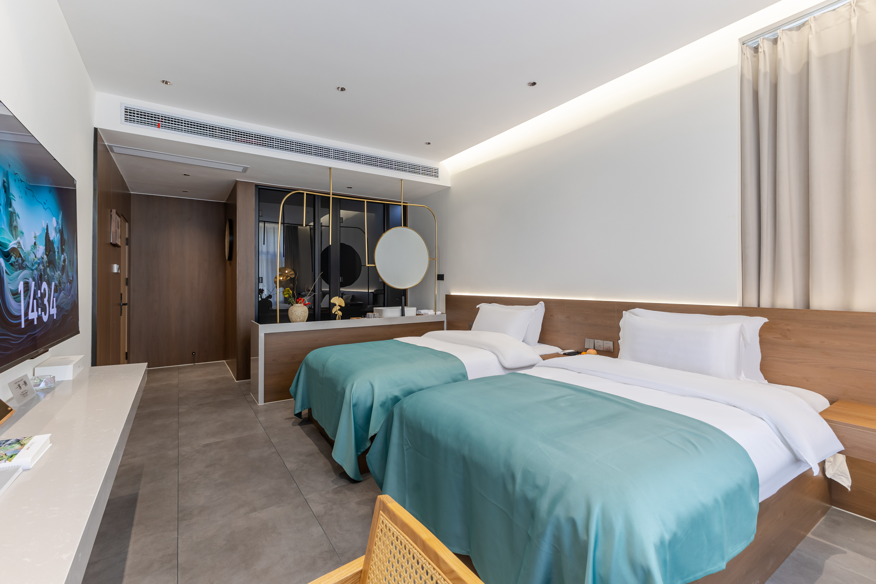 春雨·【豪华双床房】.地暖