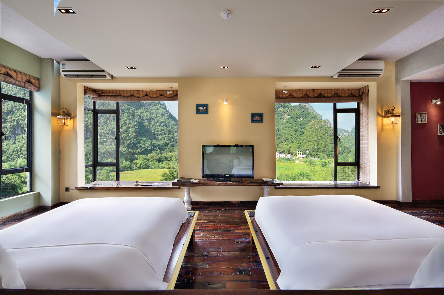 岭南风情双床房（房间超大+窗台品茶+观景浴缸）