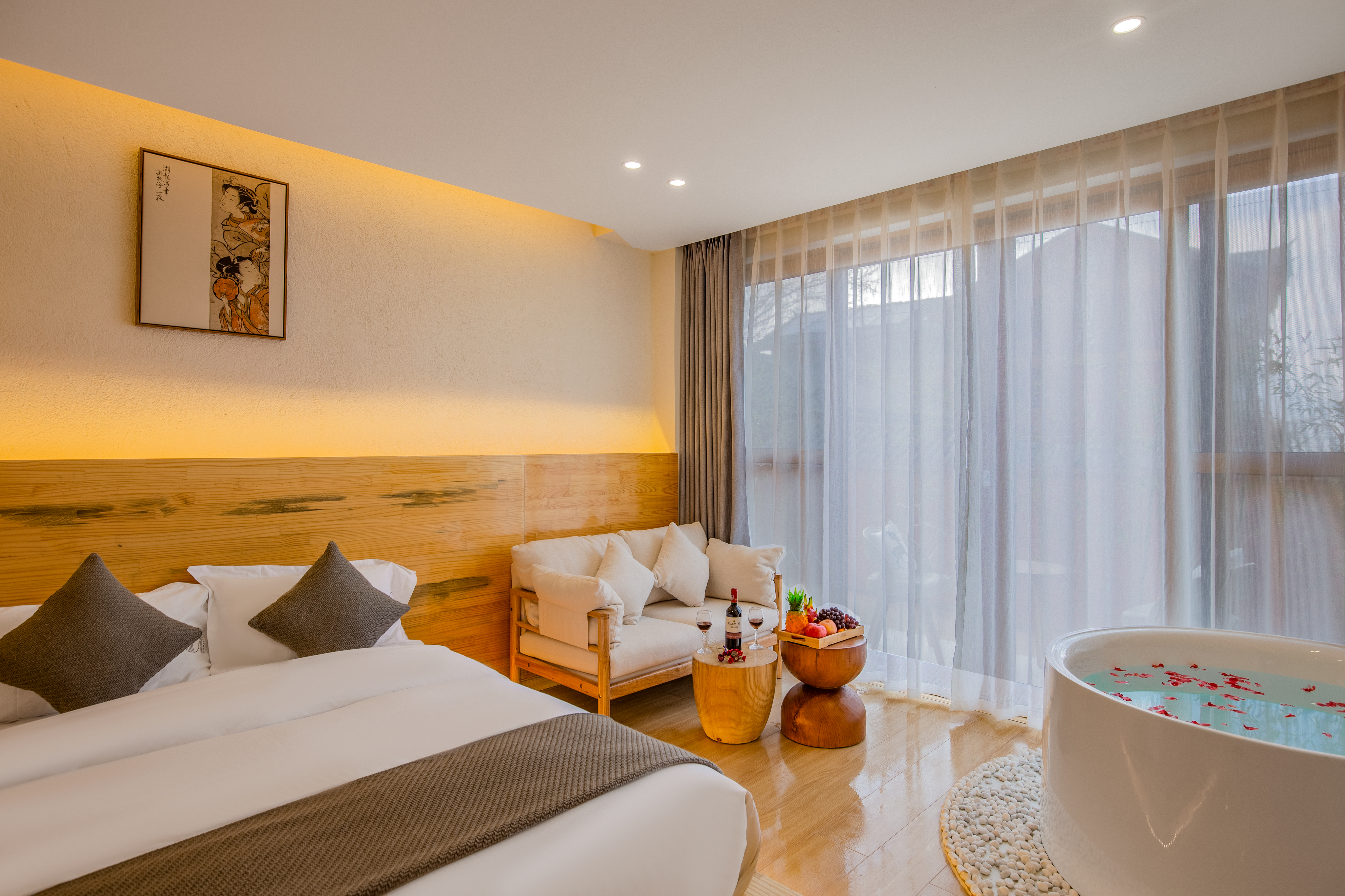 Elegant Lake View Family Twin Room(Japanese style Zen courtyard)