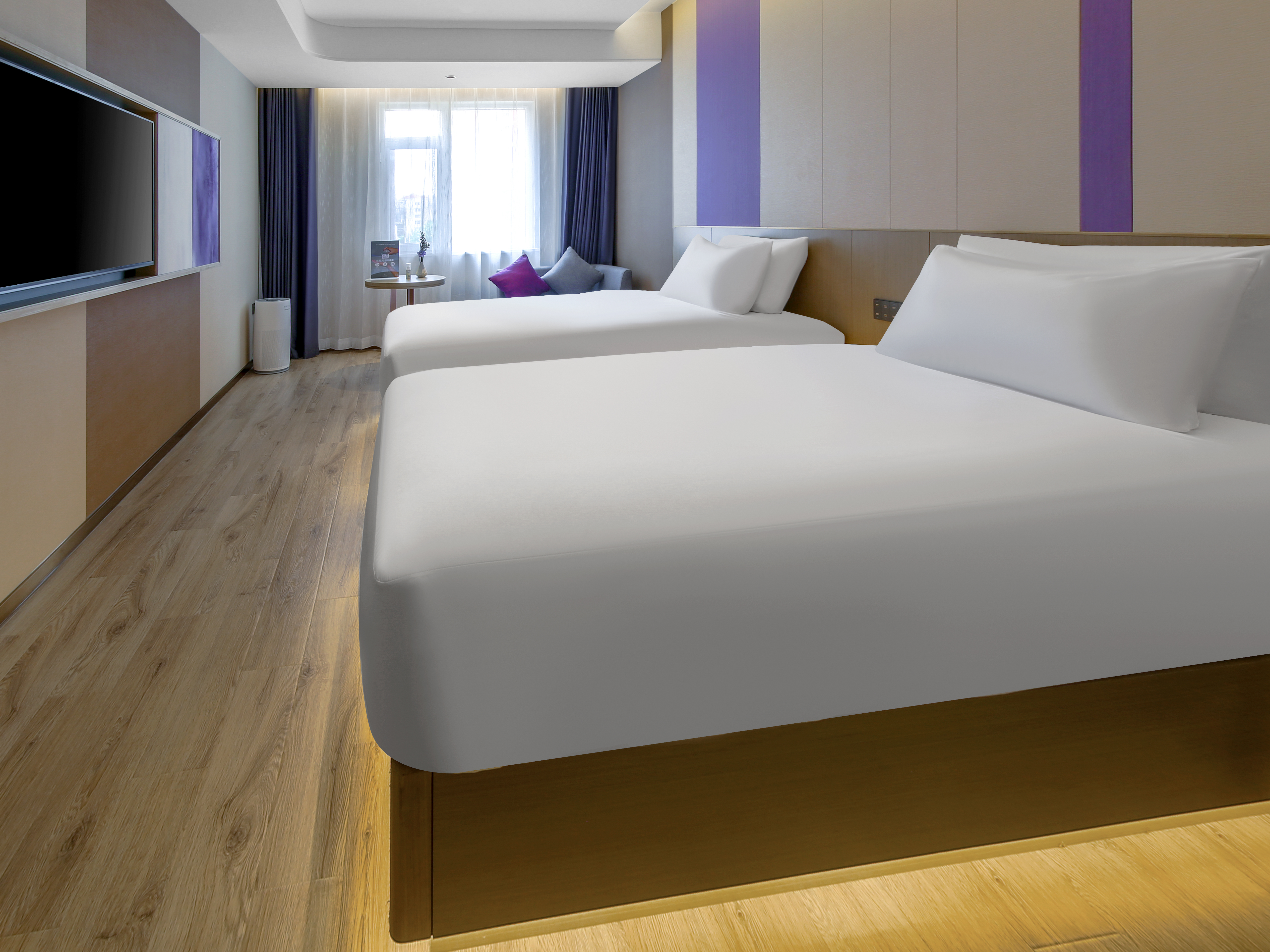 纯净自然商务双床房（防蟎床品+紫外线杀菌+全屋智控+电视投屏）