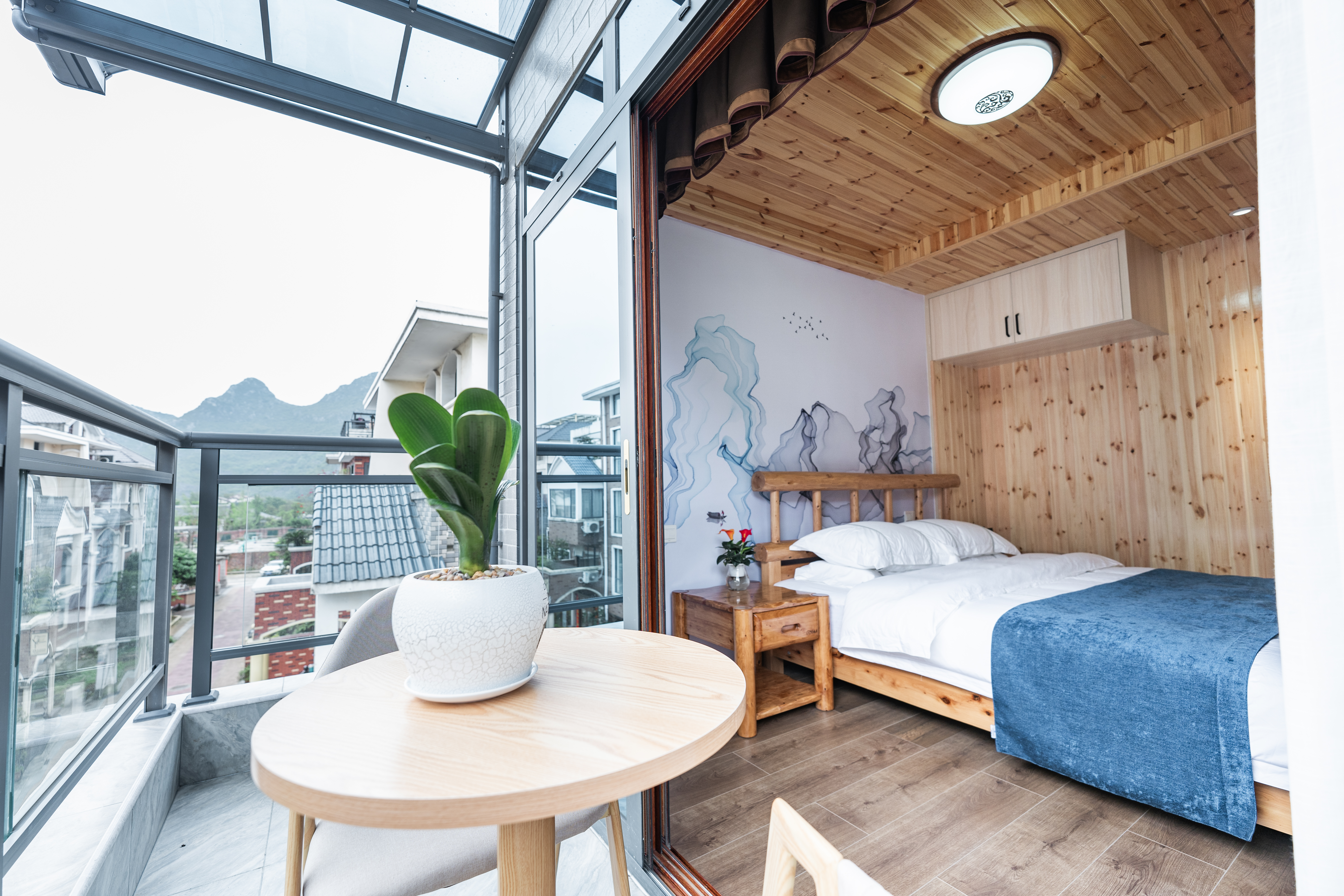 原木Loft复式观景家庭房