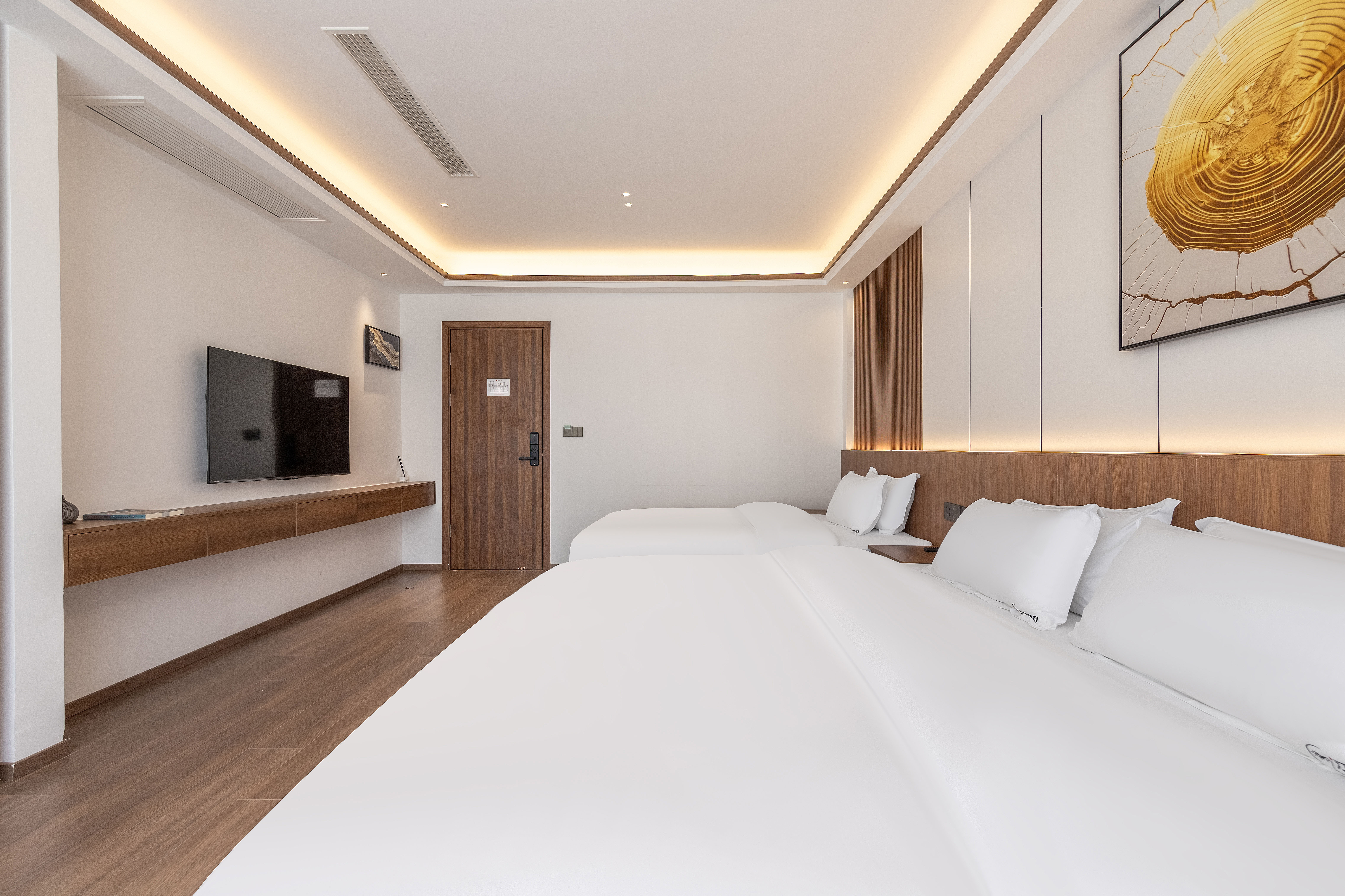 Mist Family Twin Room (Smart Voice Control + Smart Toilet + Bathroom Wet-Dry Separation + Floor-to-Ceiling Window)