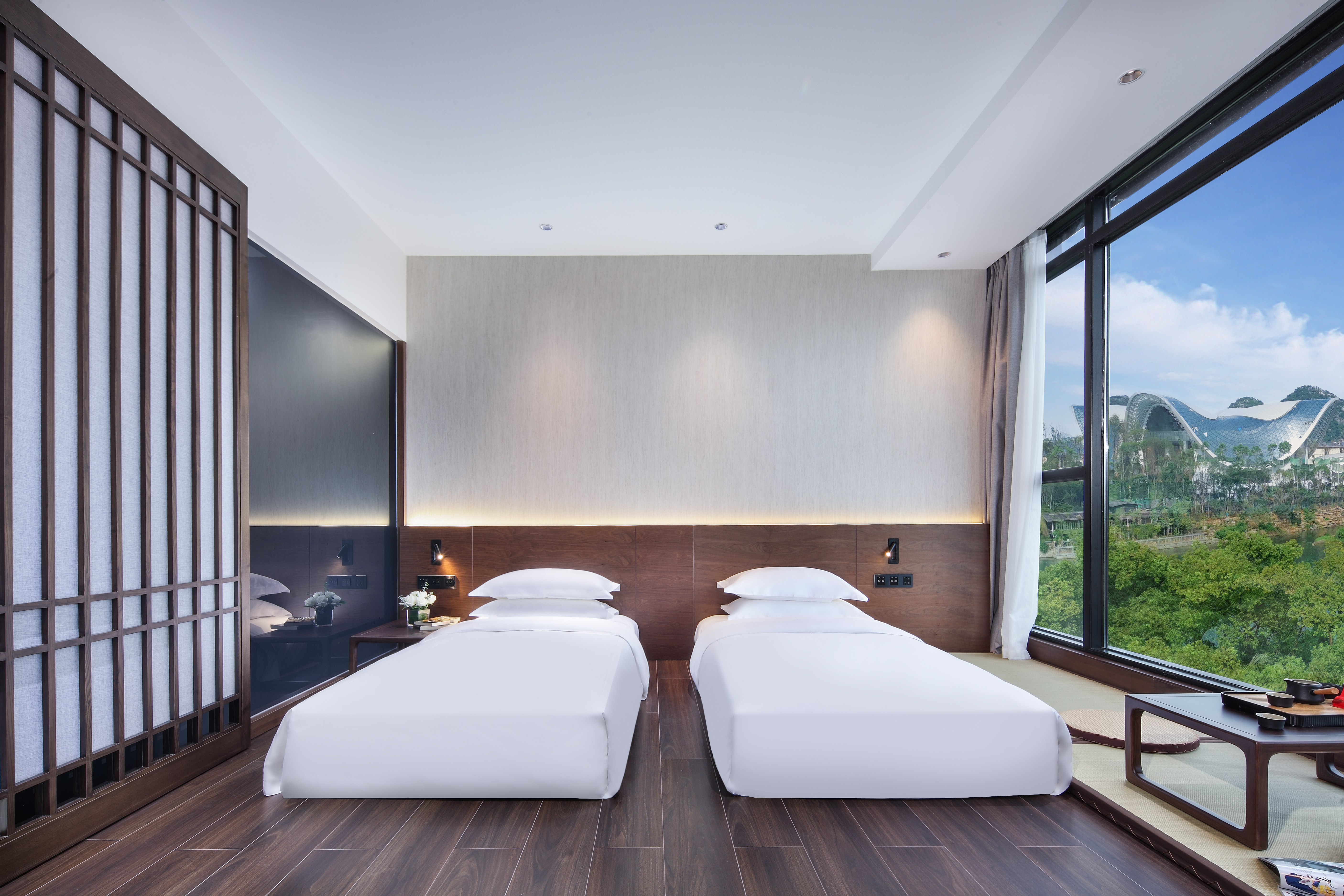 漓江山水双床房+超大山水画框+榻榻米观日出+夜景