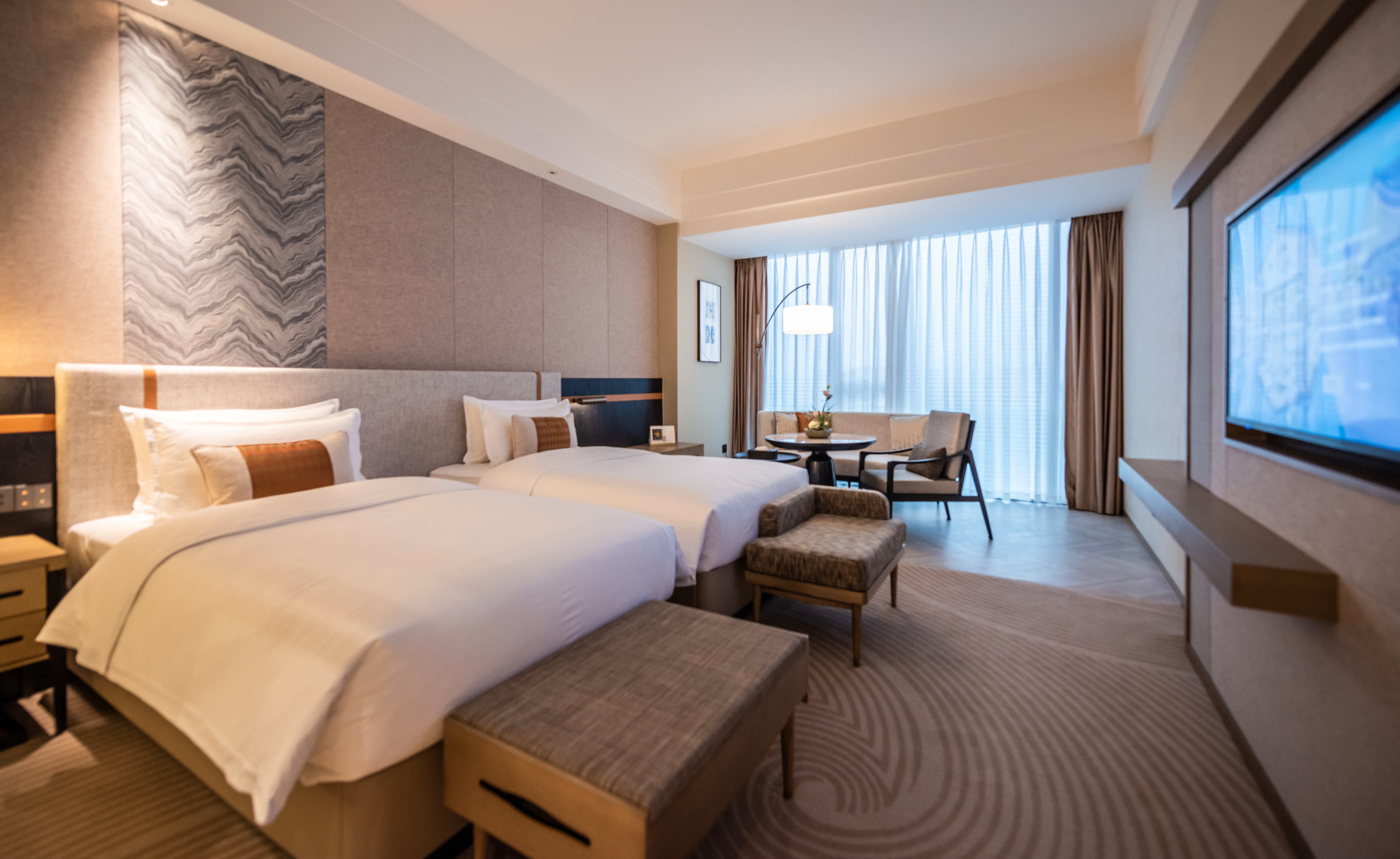 商务楼|商务双床房（电视投屏+护颈枕+德国高端衞浴）