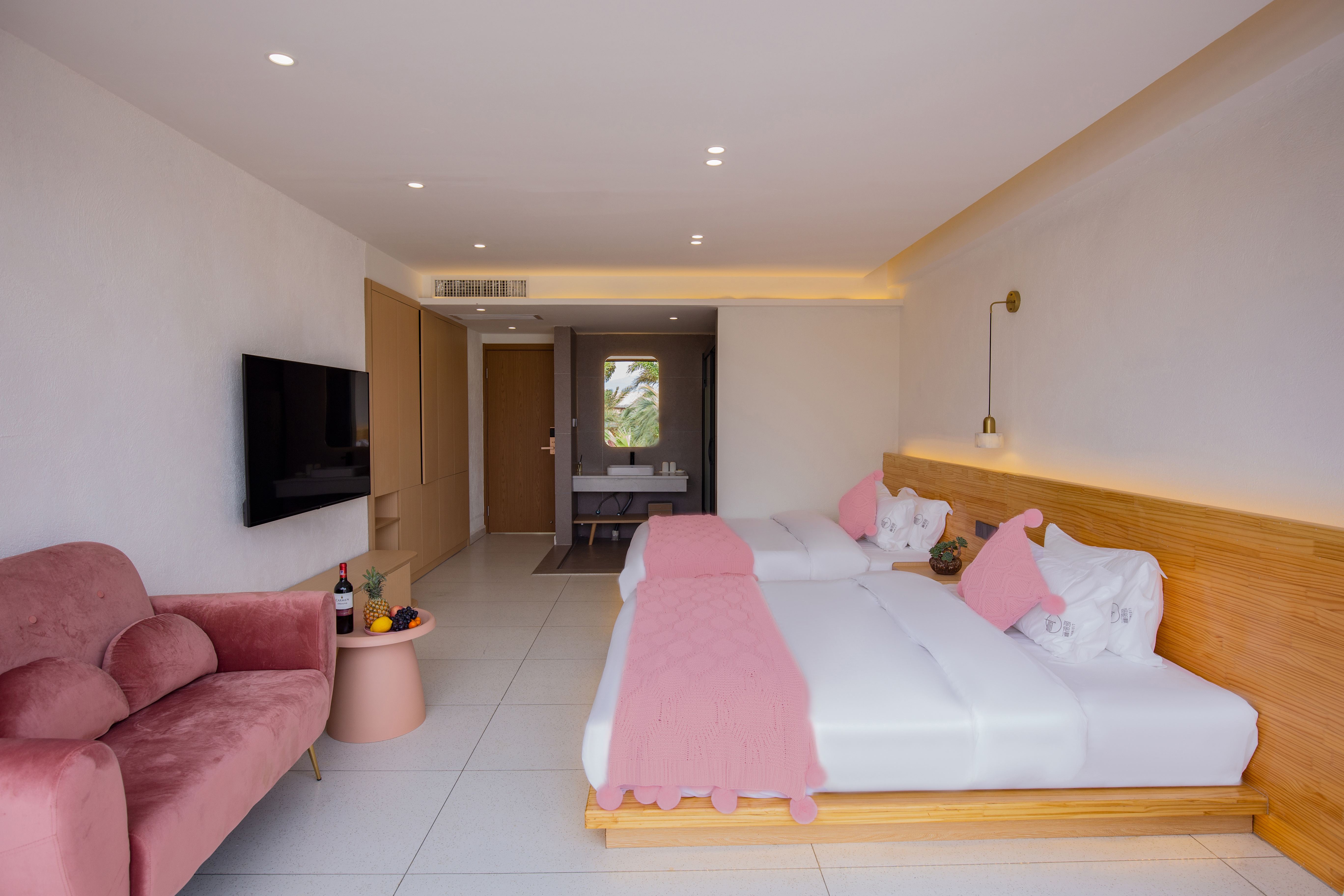 Summer Lakeside Twin Room(island style courtyard)