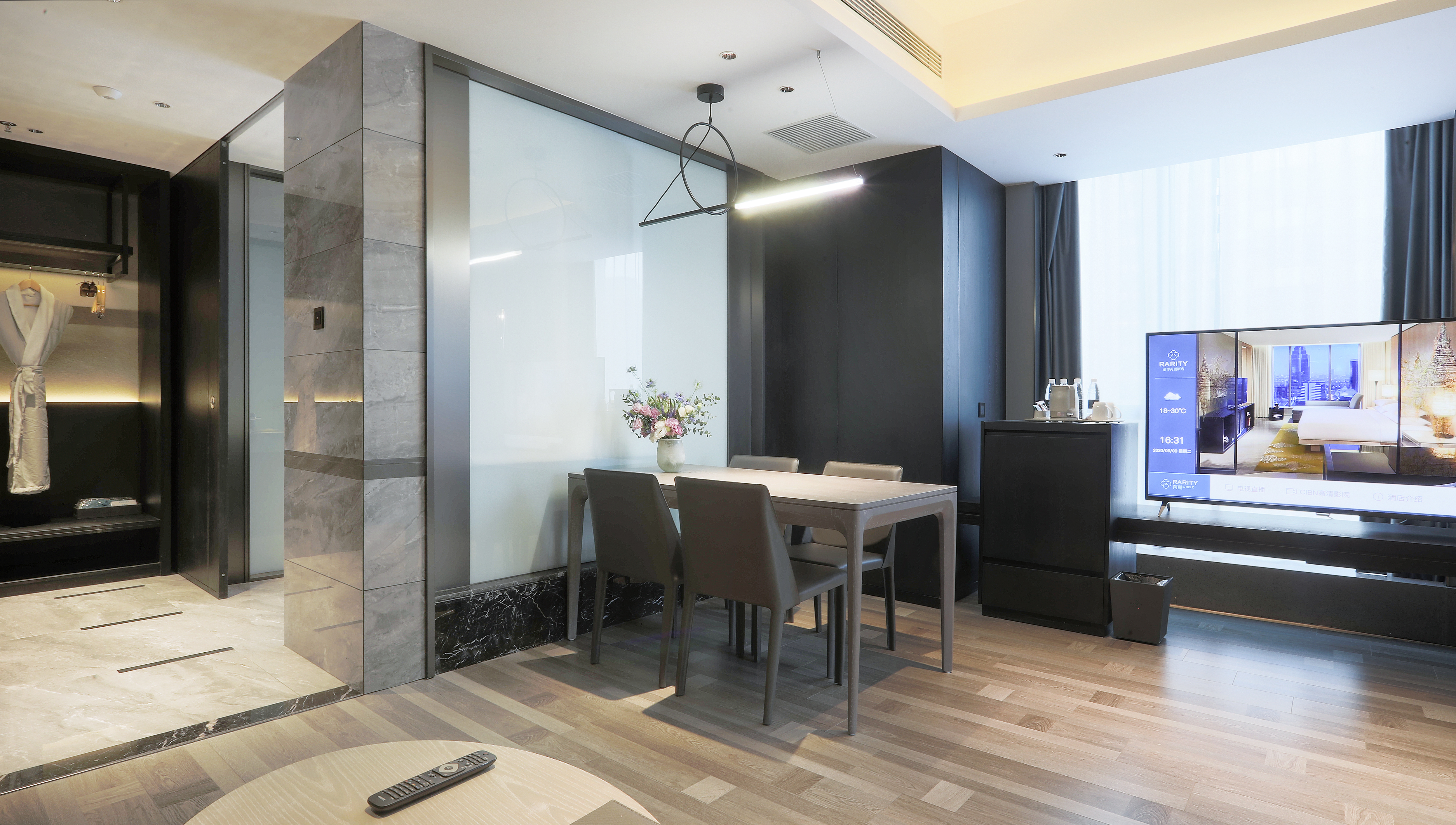 Party-Perfect Queen Bed Suite (Business Lounge + Party Table + Multipurpose Space + Bluetooth Speaker + Smart Toilet)