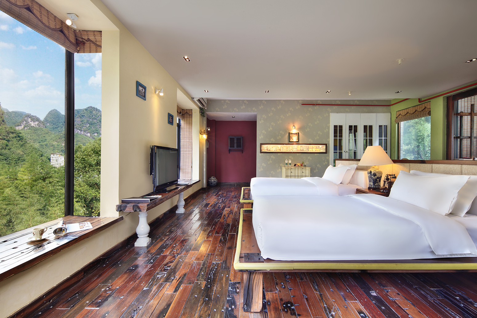 岭南风情双床房（房间超大+窗台品茶+观景浴缸）