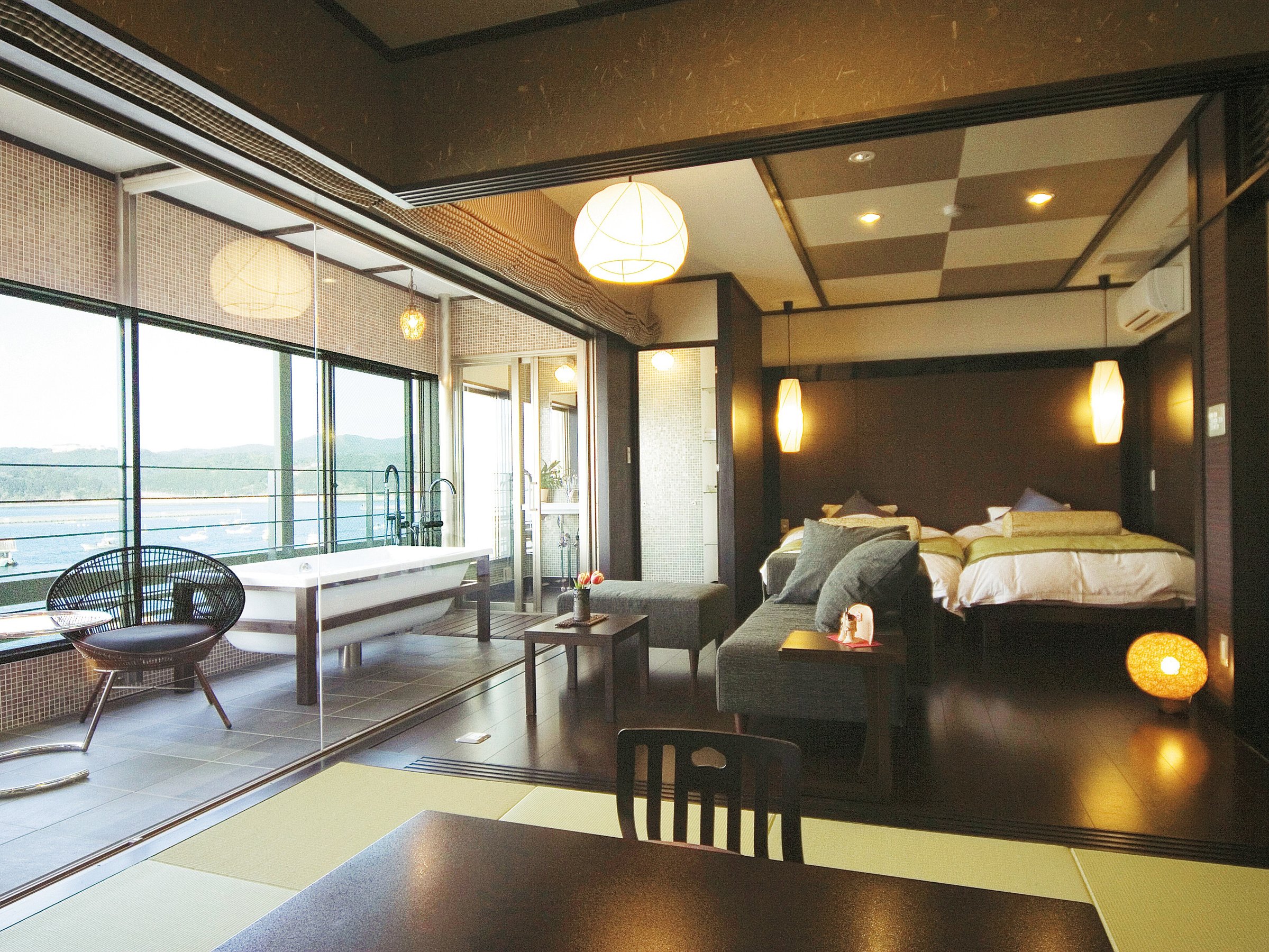 和洋混合房，带浴室