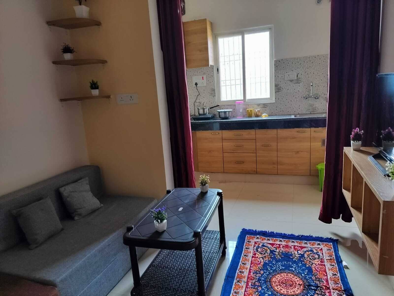 奢华公寓， 多张床， 阳台， 城市景观