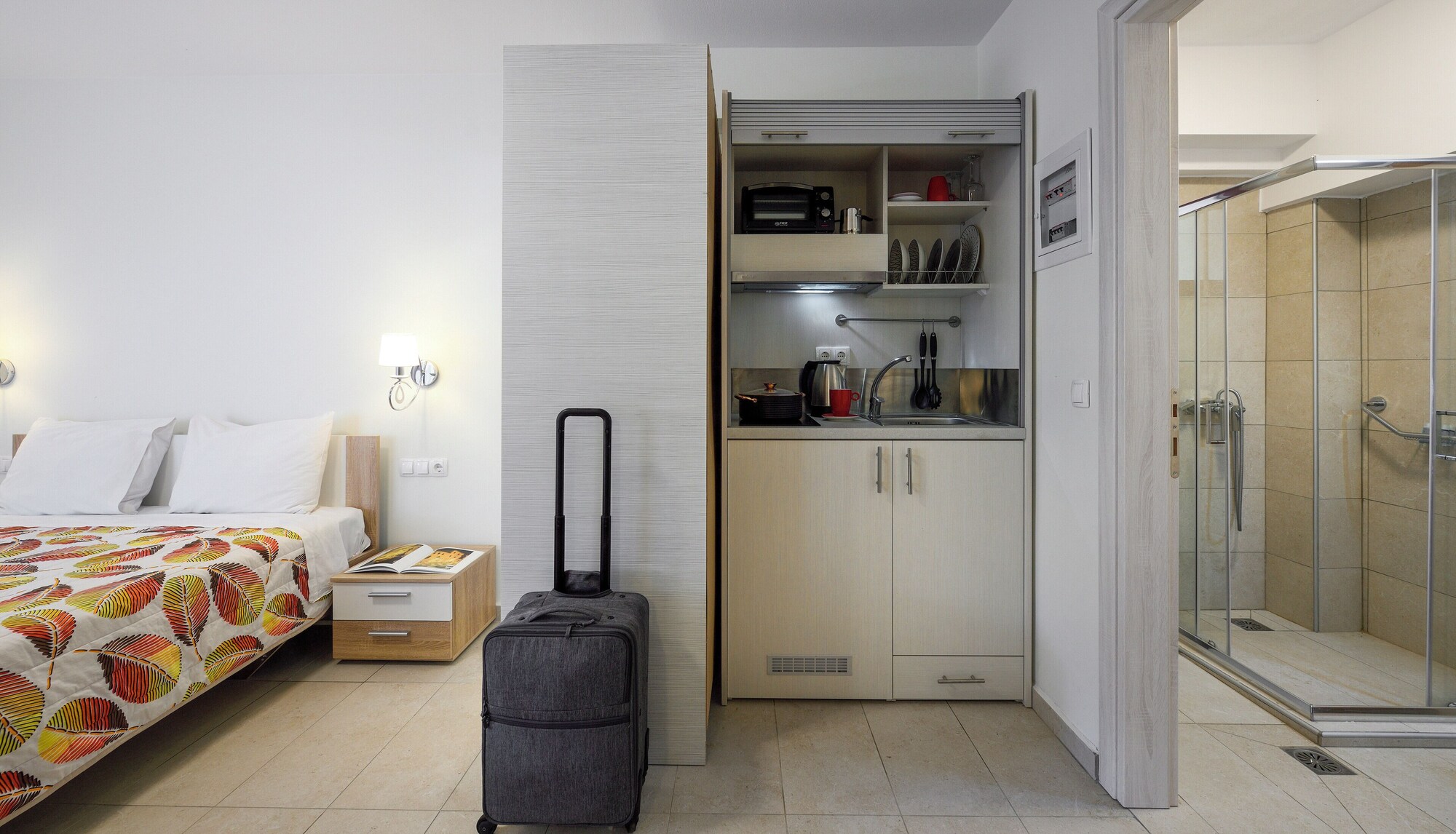 经济双人房，阳台，庭院景观