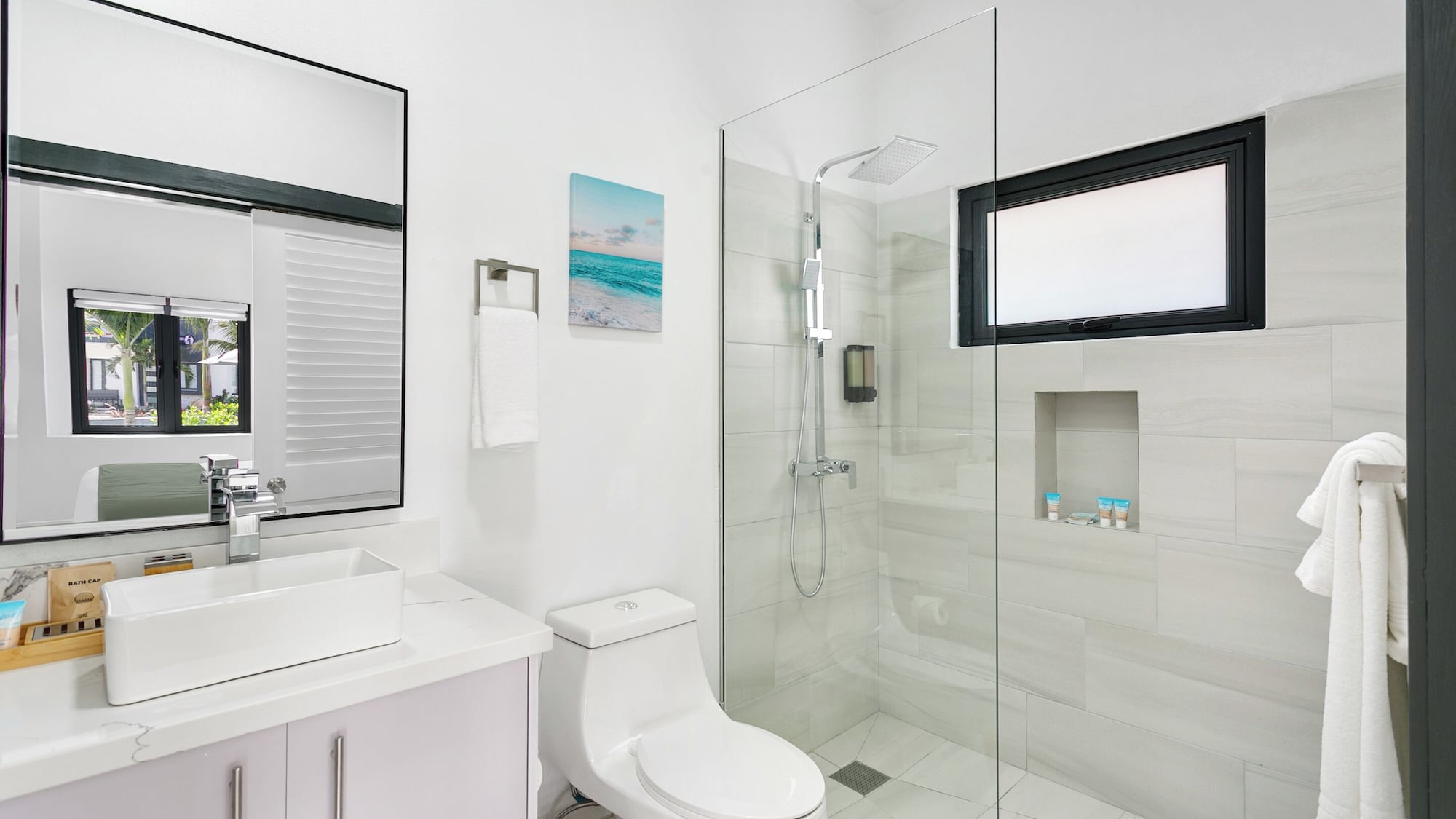 一室套房（庭院，部分海景）