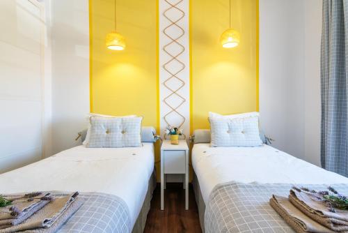 市景双床间 - 带外部私人浴室