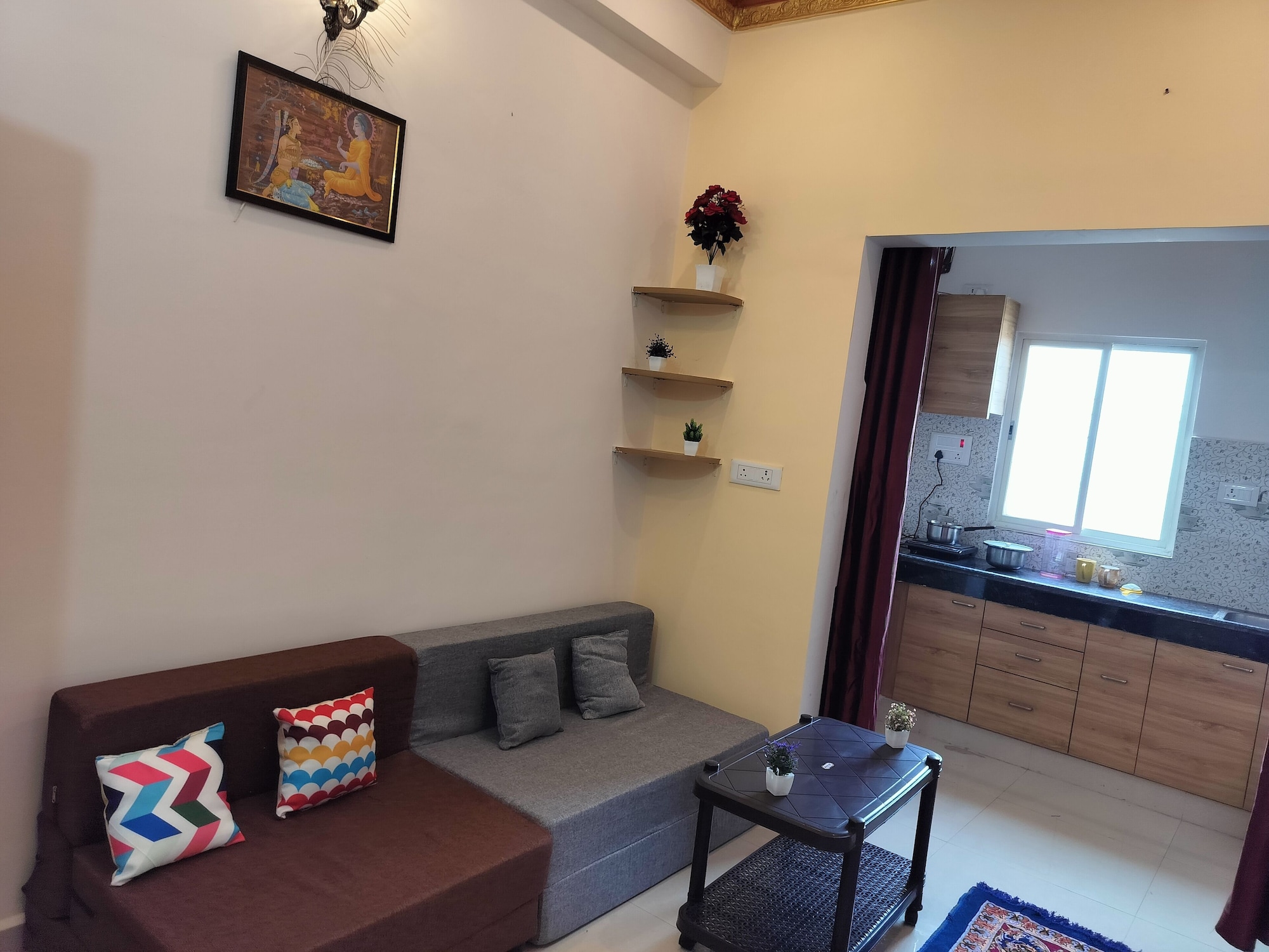 奢华公寓， 多张床， 阳台， 城市景观