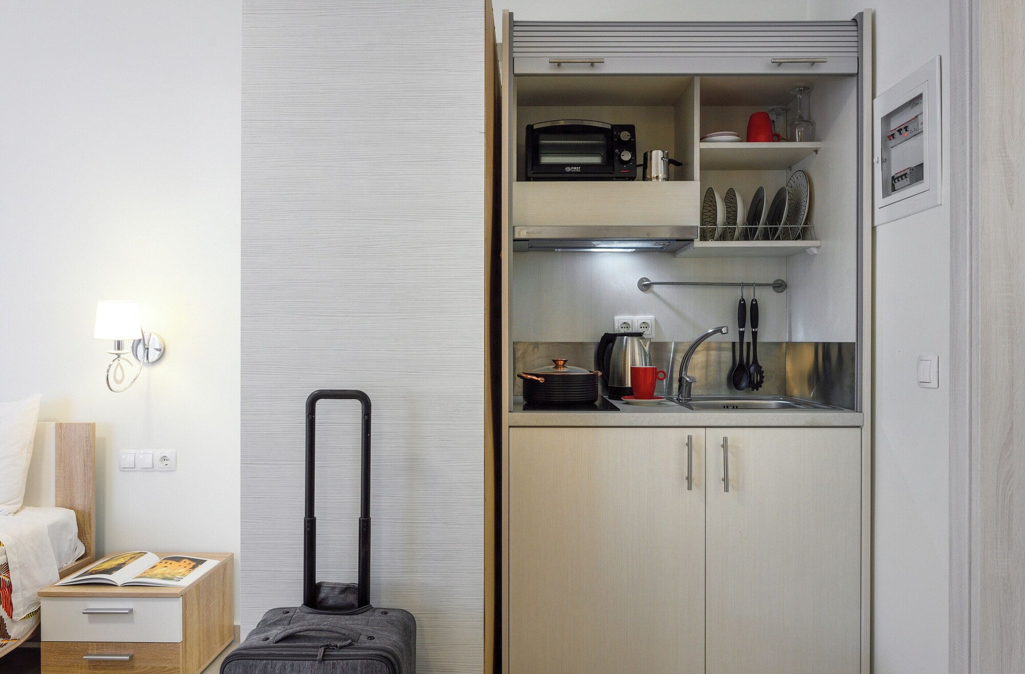 经济双人房，阳台，庭院景观