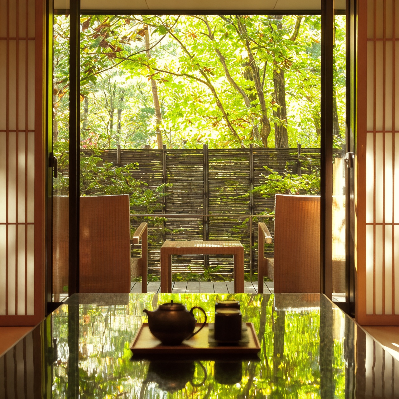 豪华双人和洋式房（园景，无烟，花园水疗套房特大床）