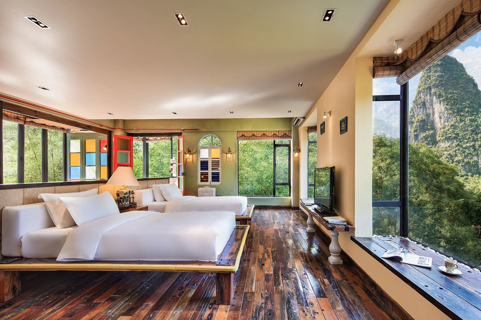 岭南风情双床房（房间超大+窗台品茶+观景浴缸）