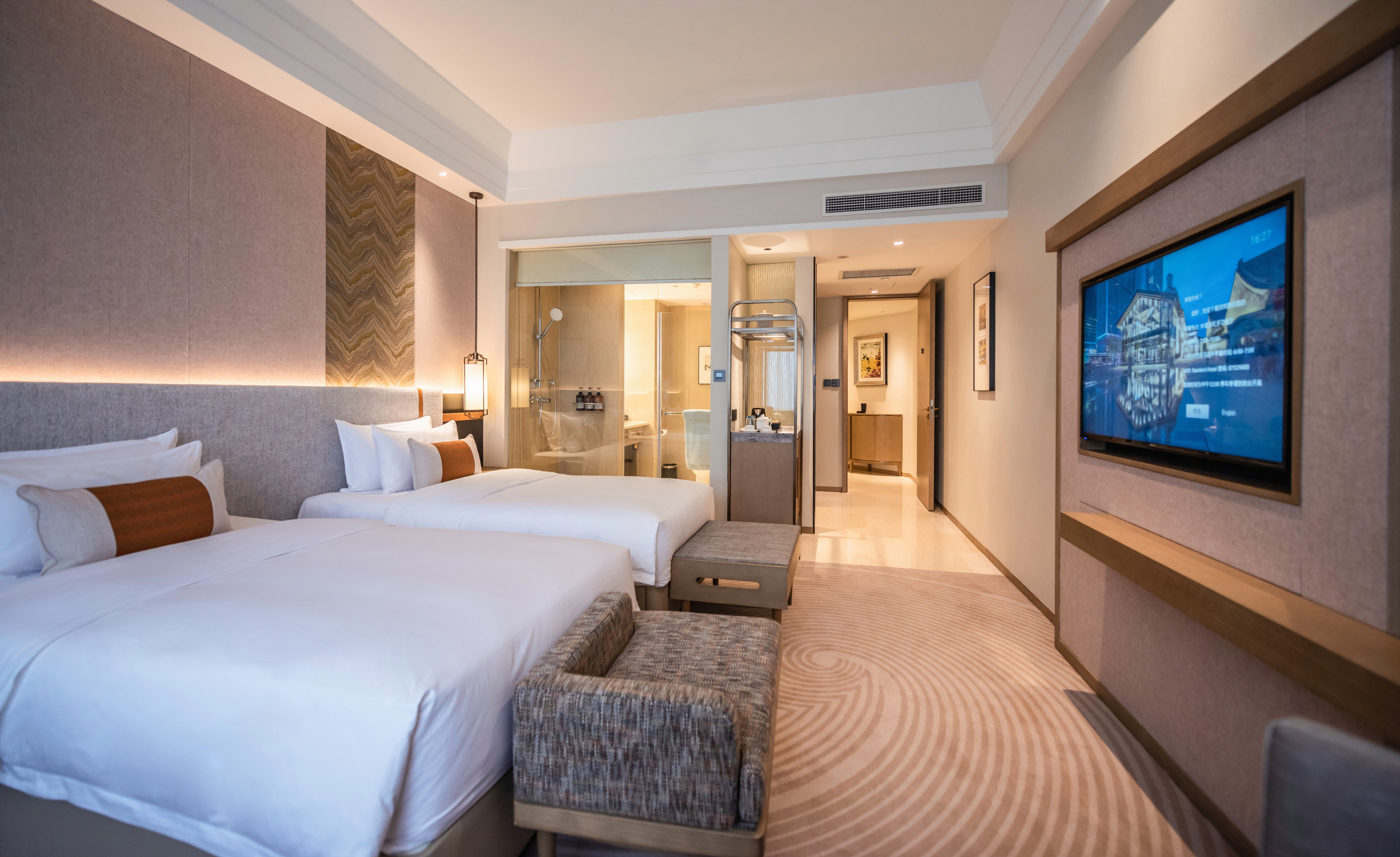 商务楼|商务双床房（电视投屏+护颈枕+德国高端衞浴）