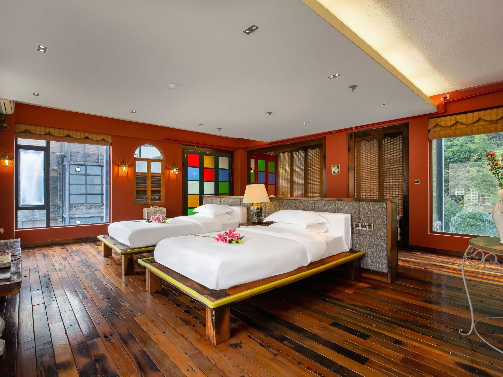 岭南风情双床房（房间超大+窗台品茶+观景浴缸）