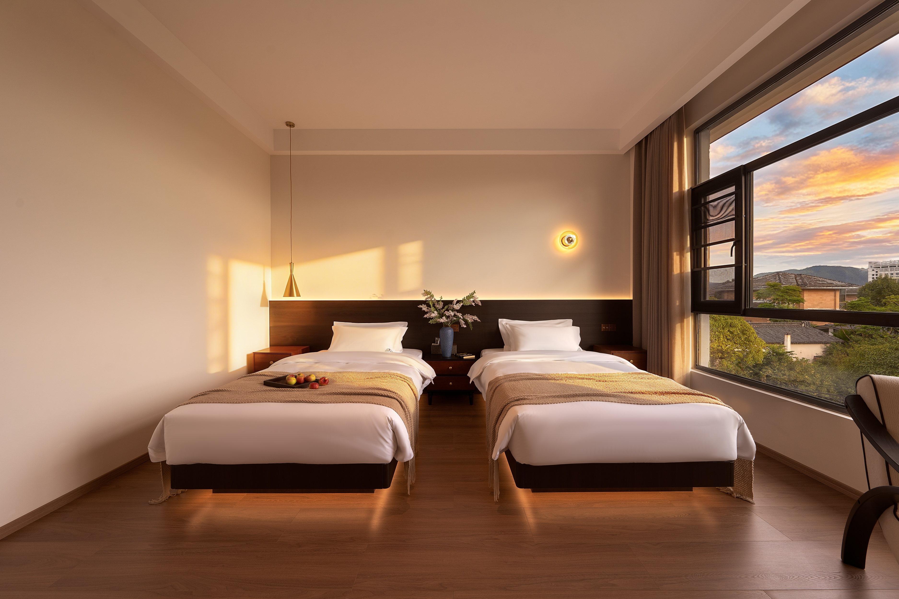 【陆顺·观景双床房】双榻揽胜|山语静眠〉