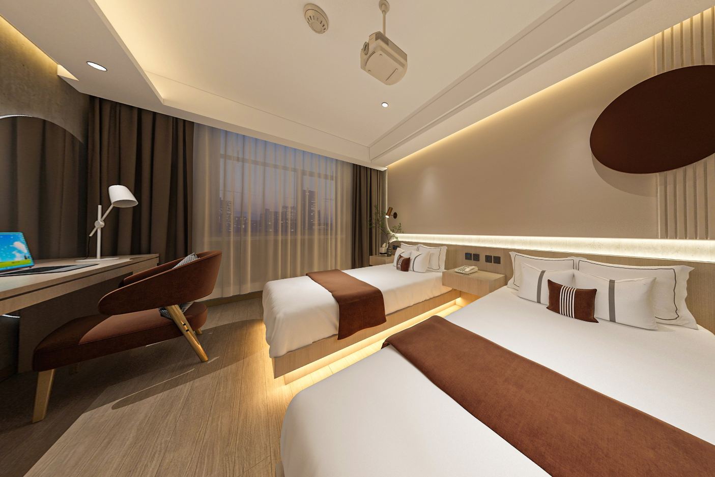 清逸雅居.高級雙床房