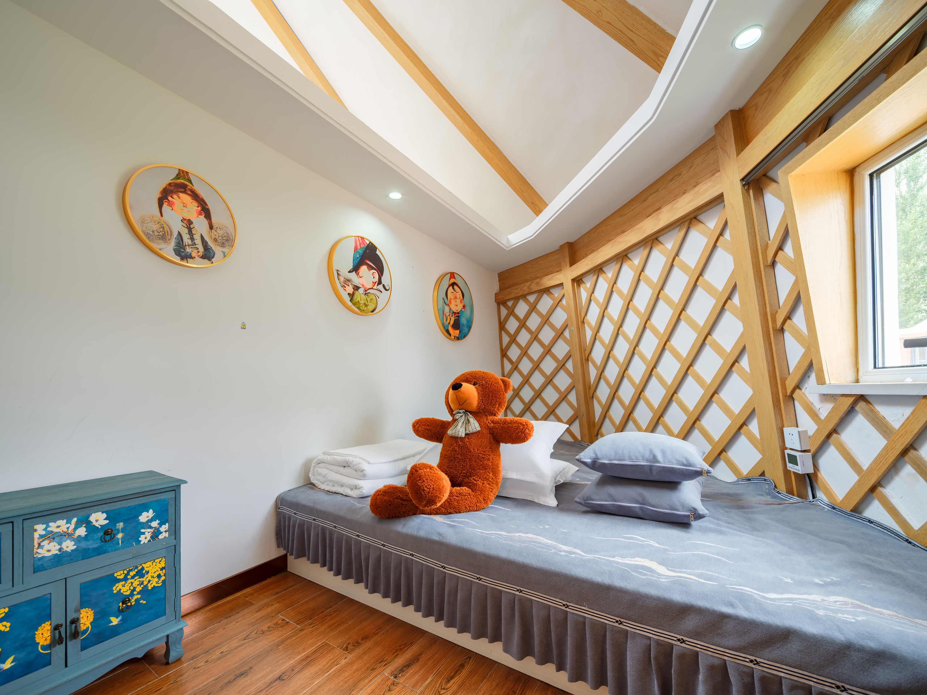 H2-01丨现代蒙元素亲子套房（空调-地暖）丨温馨私享豪华星空顶特色蒙古包丨