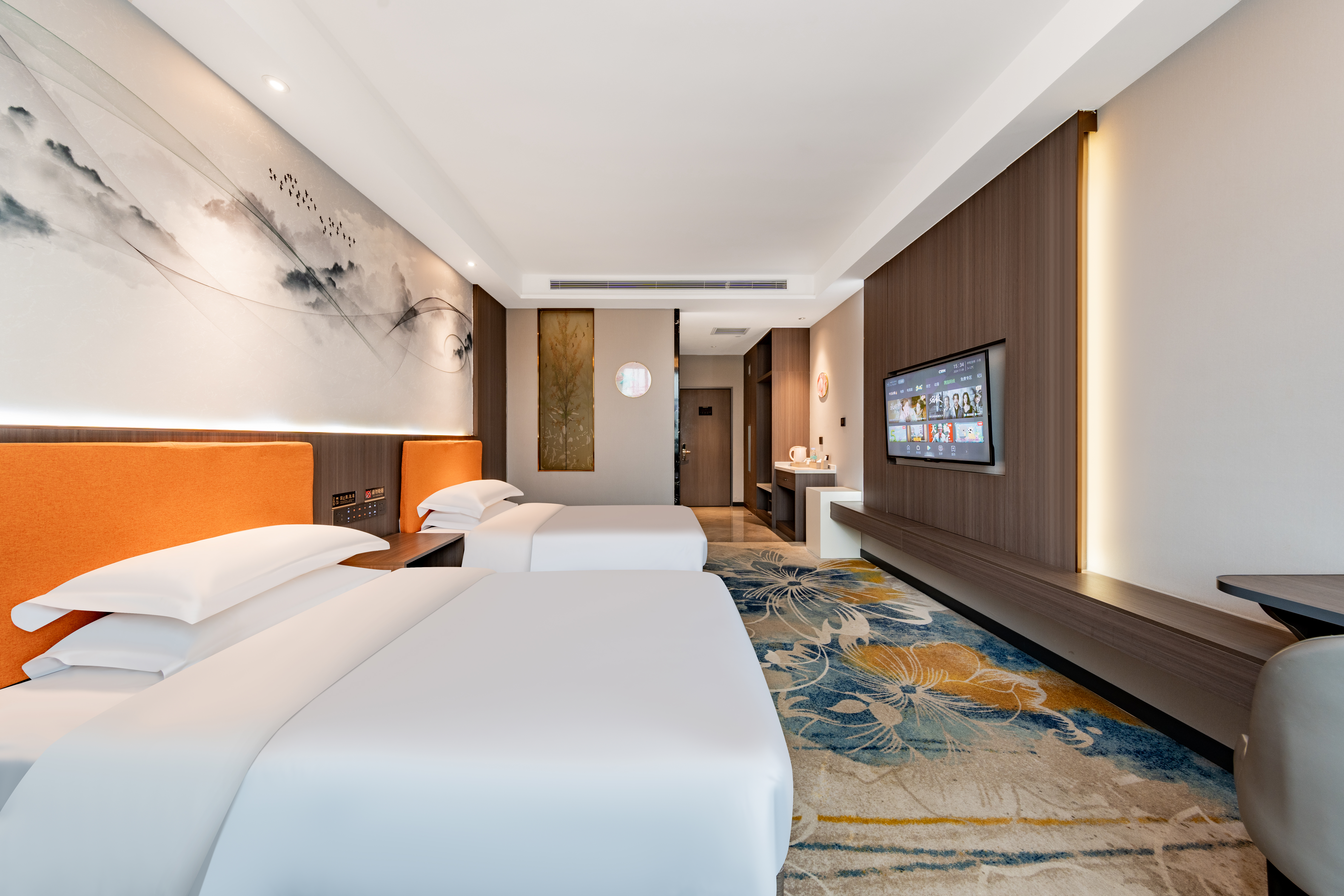 舒适双床房【嘉尼曼乳胶床垫+电视投屏+地暖+智控】