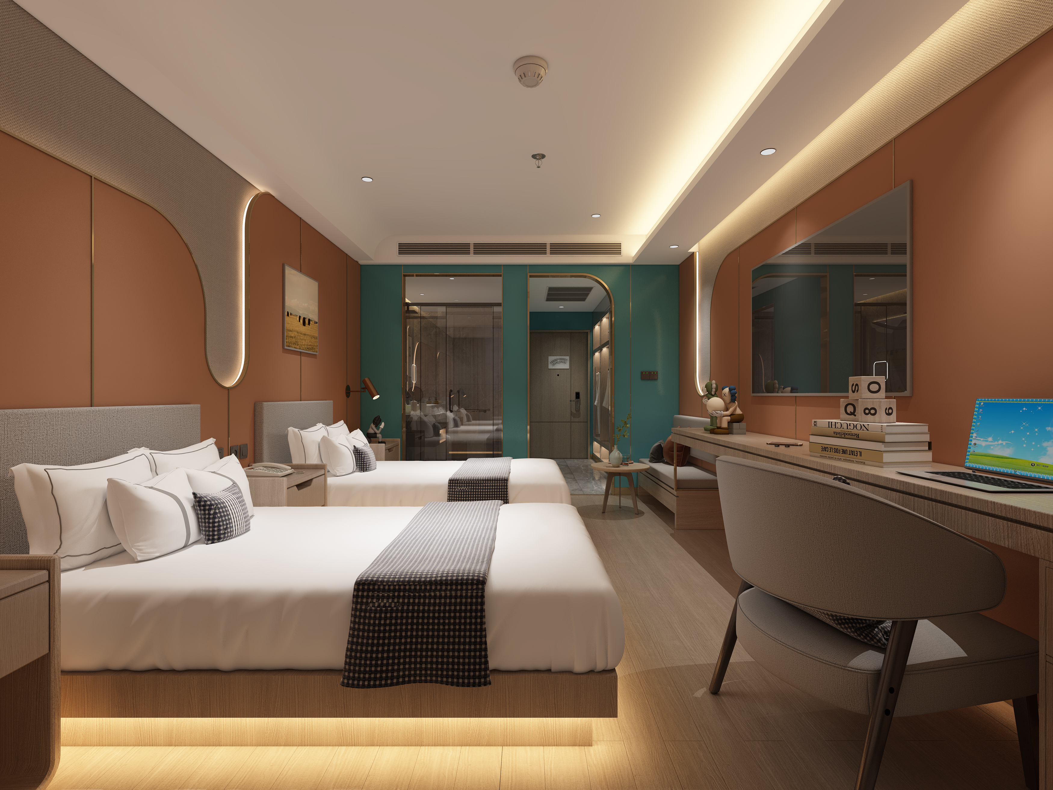 清逸雅居.高級雙床房