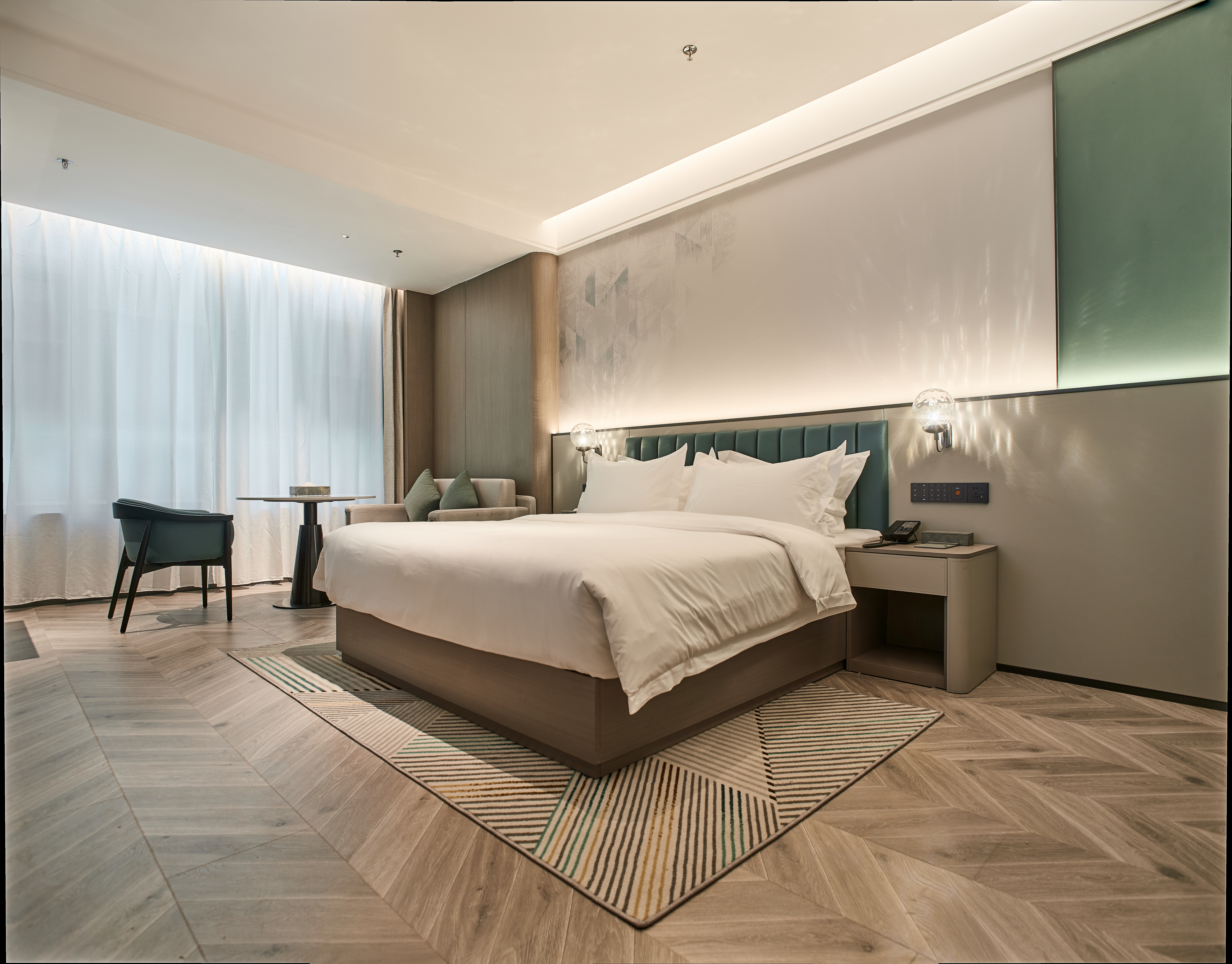 如悦大床房（加濕器+喜臨門床墊+電動窗簾）