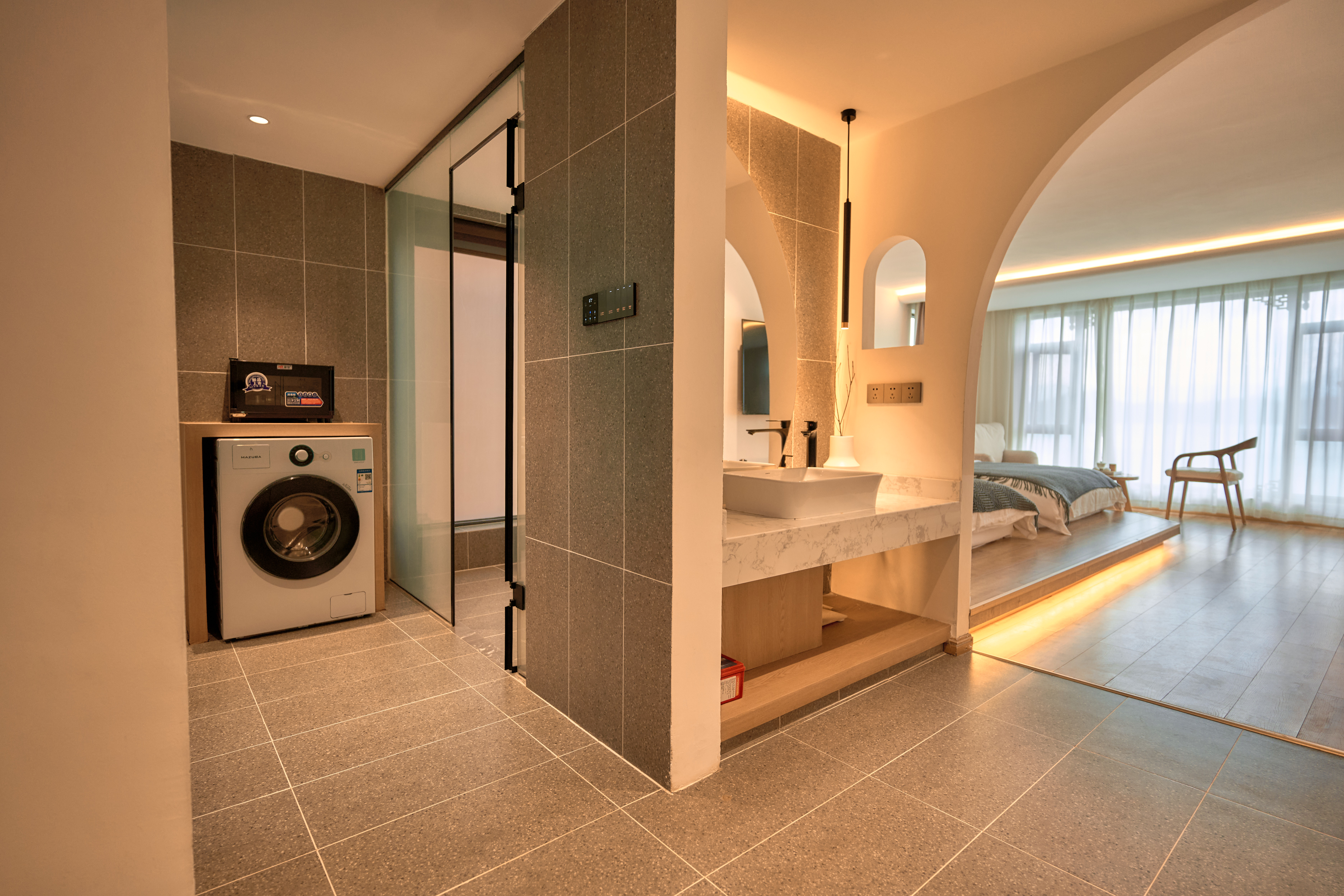 无敌湖景榻榻米双床房-地暖-洗衣机-晨雾美景-日落晚霞