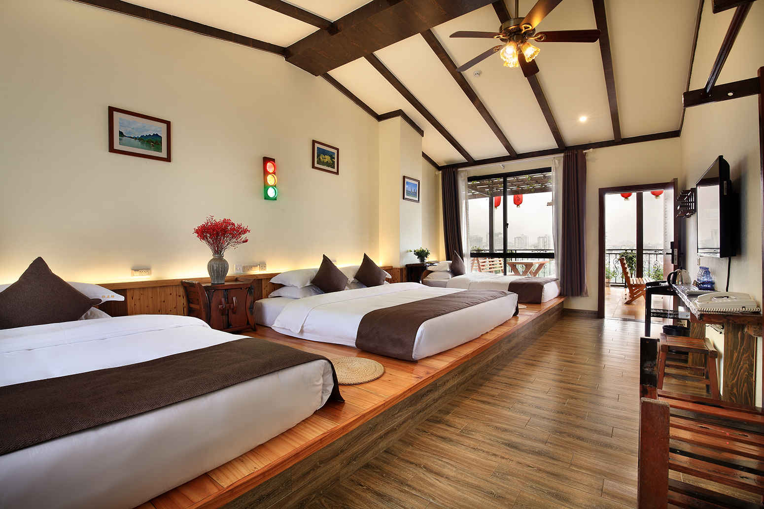 晨曦初露||休闲露台观景+四口之家+一线漓江美景