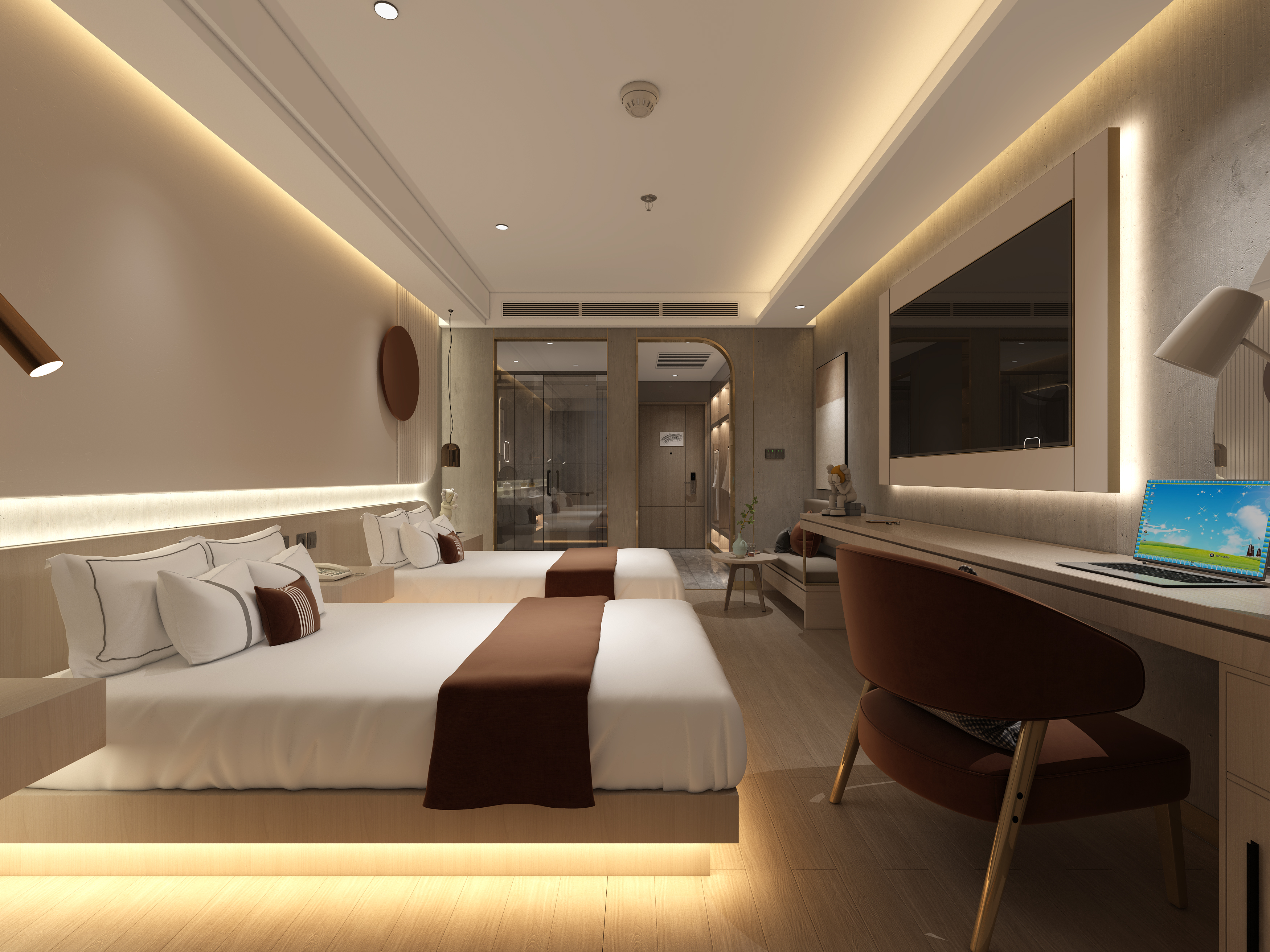 清逸雅居.高級雙床房