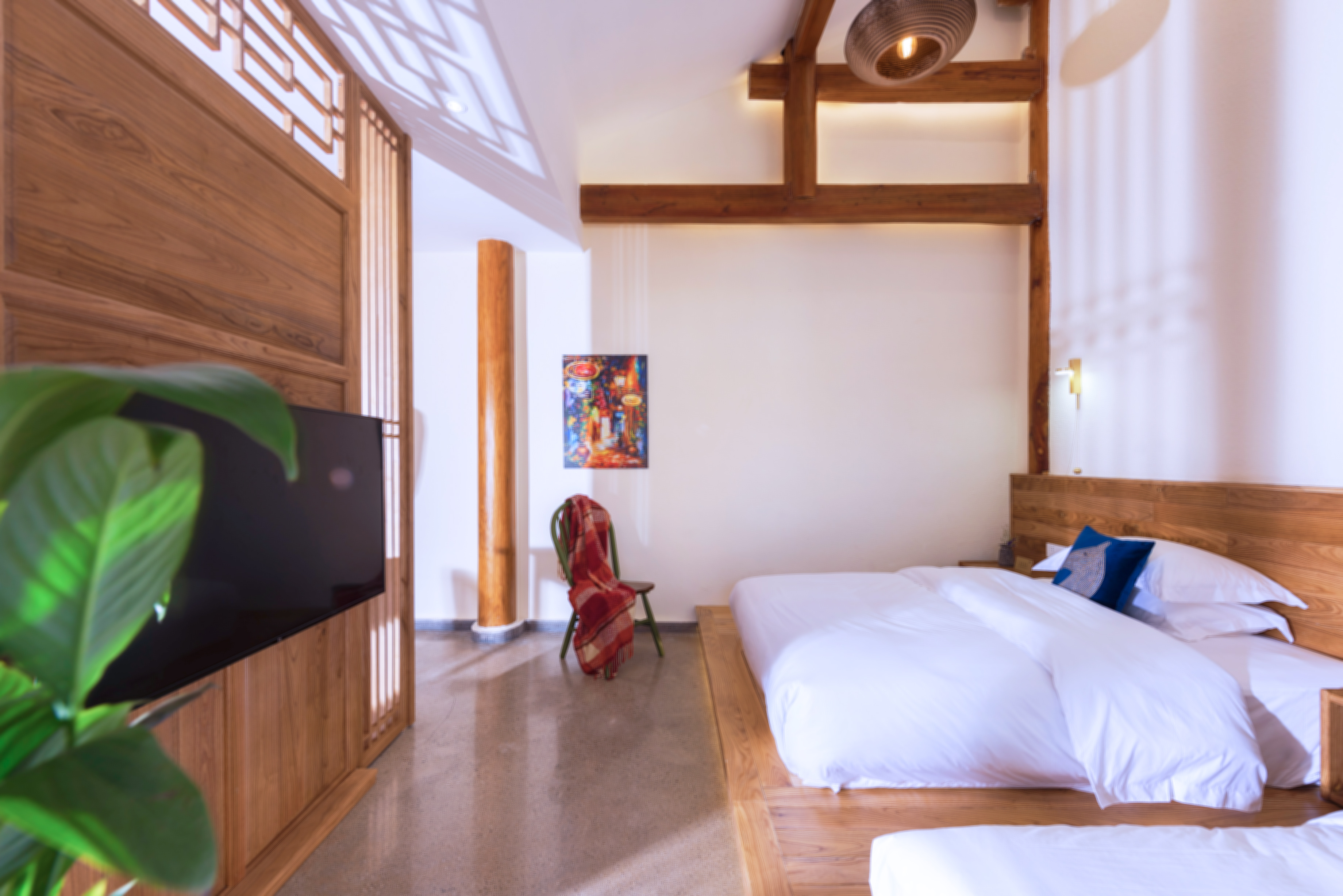 運時·悦享無憂雙床房「榻榻米·金可兒舒睡床墊·恆温花灑·原木傢俱」