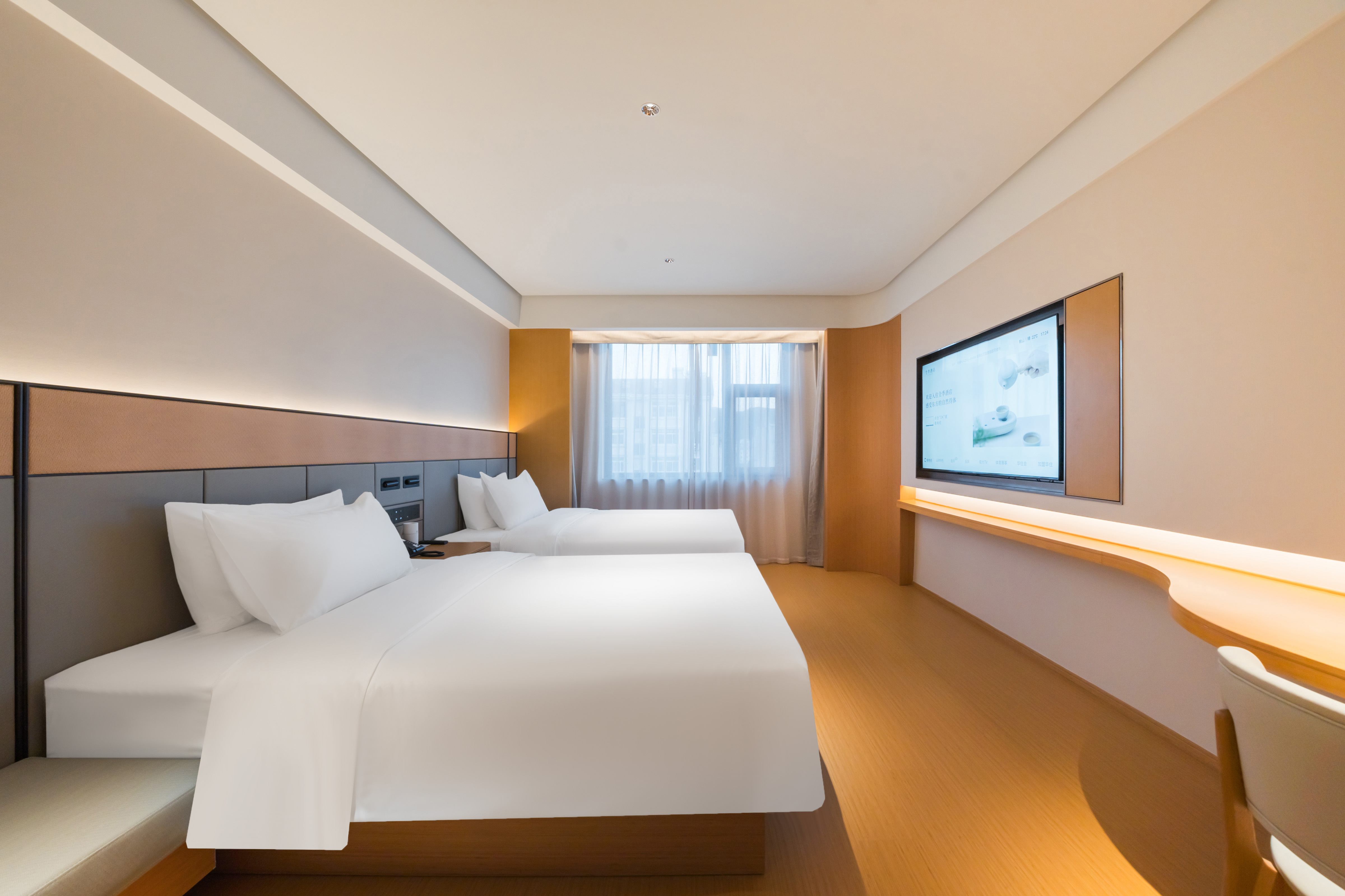 双床房（深睡床垫+小冰箱+手机投屏）