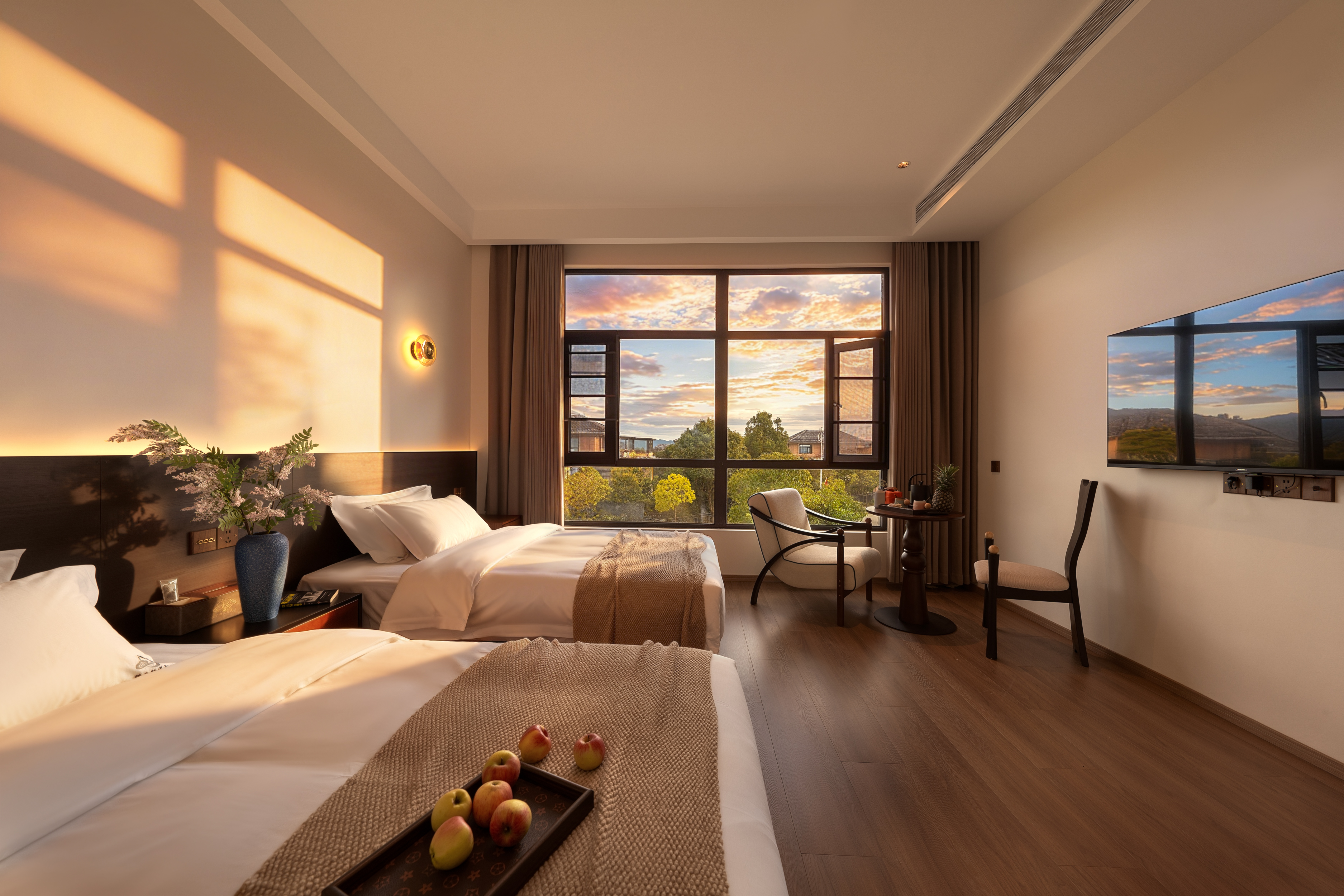 【陆顺·观景双床房】双榻揽胜|山语静眠〉