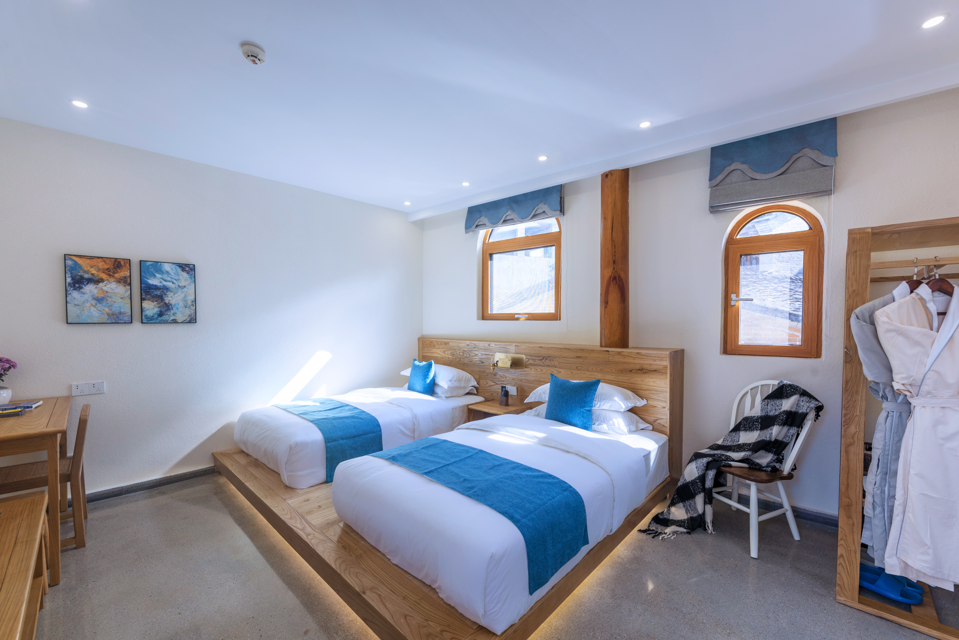 和木·沐陽微風雙床房「榻榻米·金可兒舒睡床墊·恆温花灑·原木傢俱」