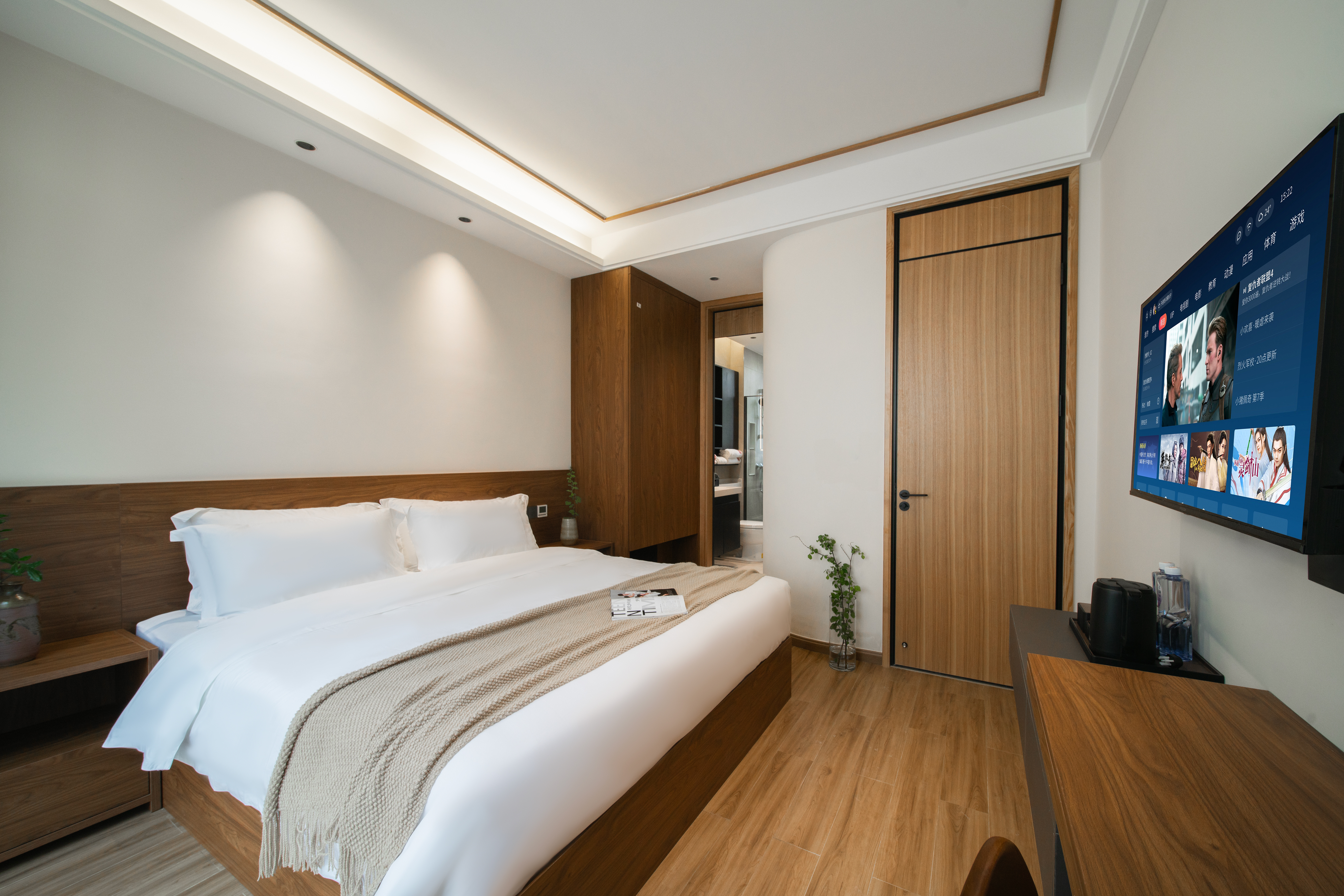 觀雲丨露台景觀私湯大床房（獨享露台+私湯温泉+高級現代風+高清電視+全屋地暖）