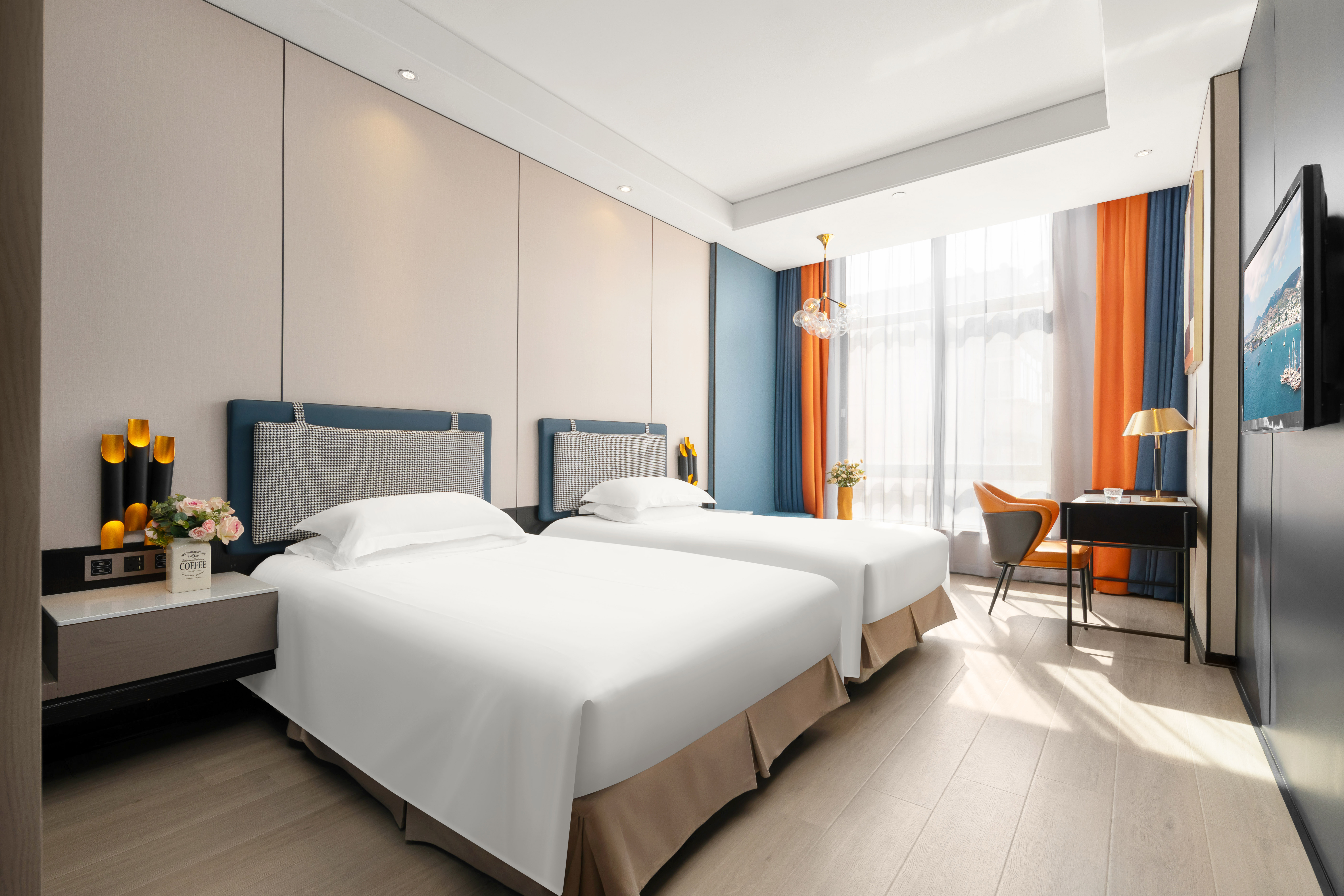 简约轻奢双床房 |（乾湿分离+智能马桶+超避光窗帘）