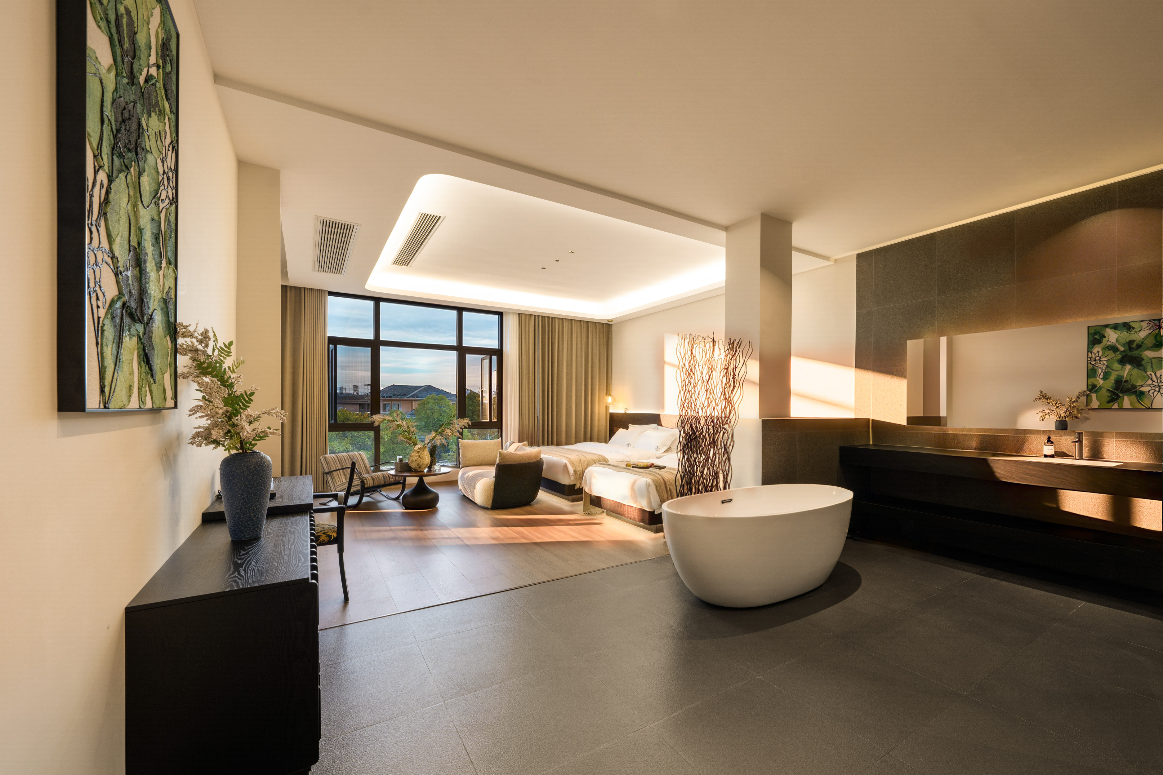 【捌瑞·温馨浴缸家庭房】雾屿听澜|琉璃浴斛〉