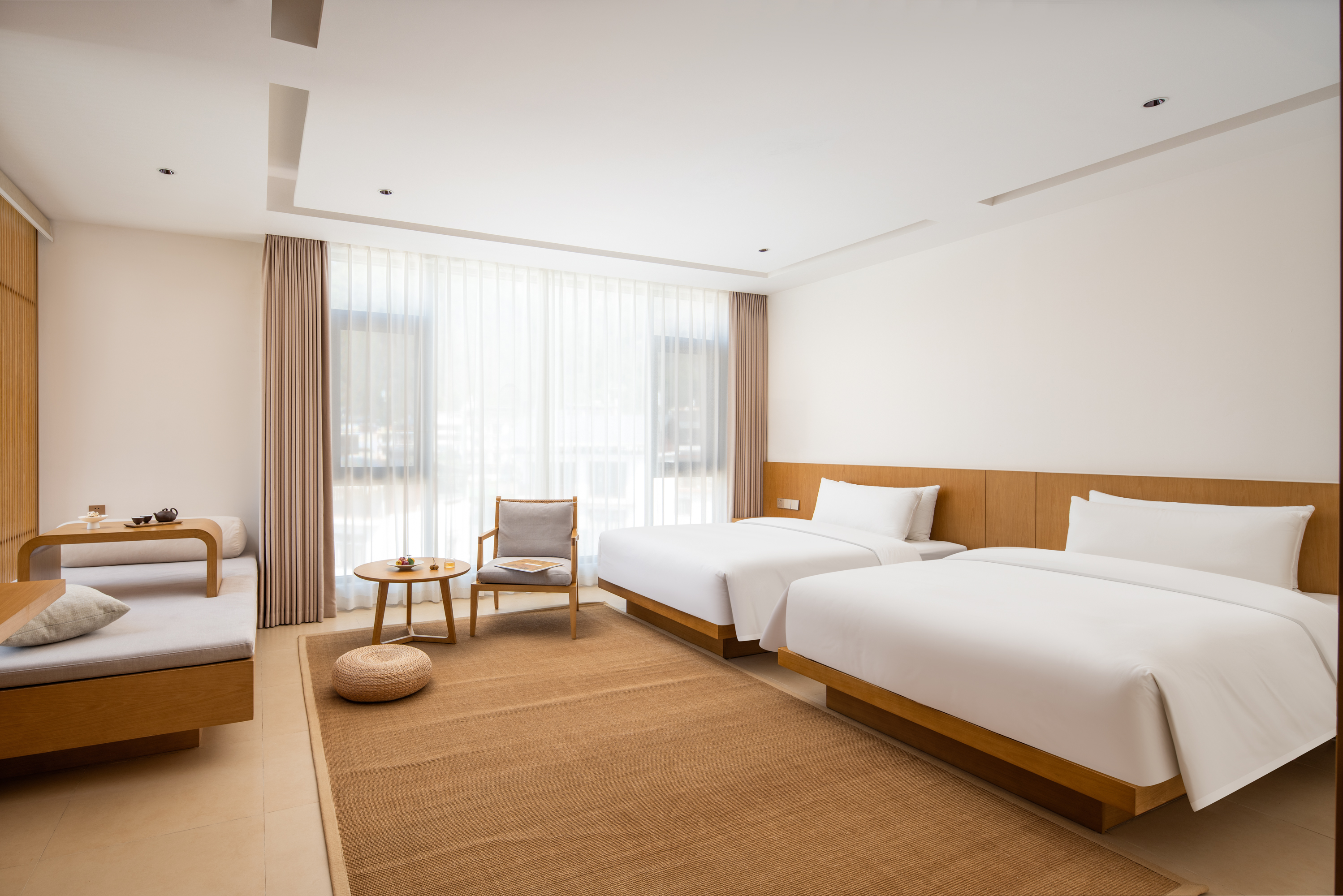 云栖双床房（禅意品茶软塌+智能马桶+解压泡澡浴缸）