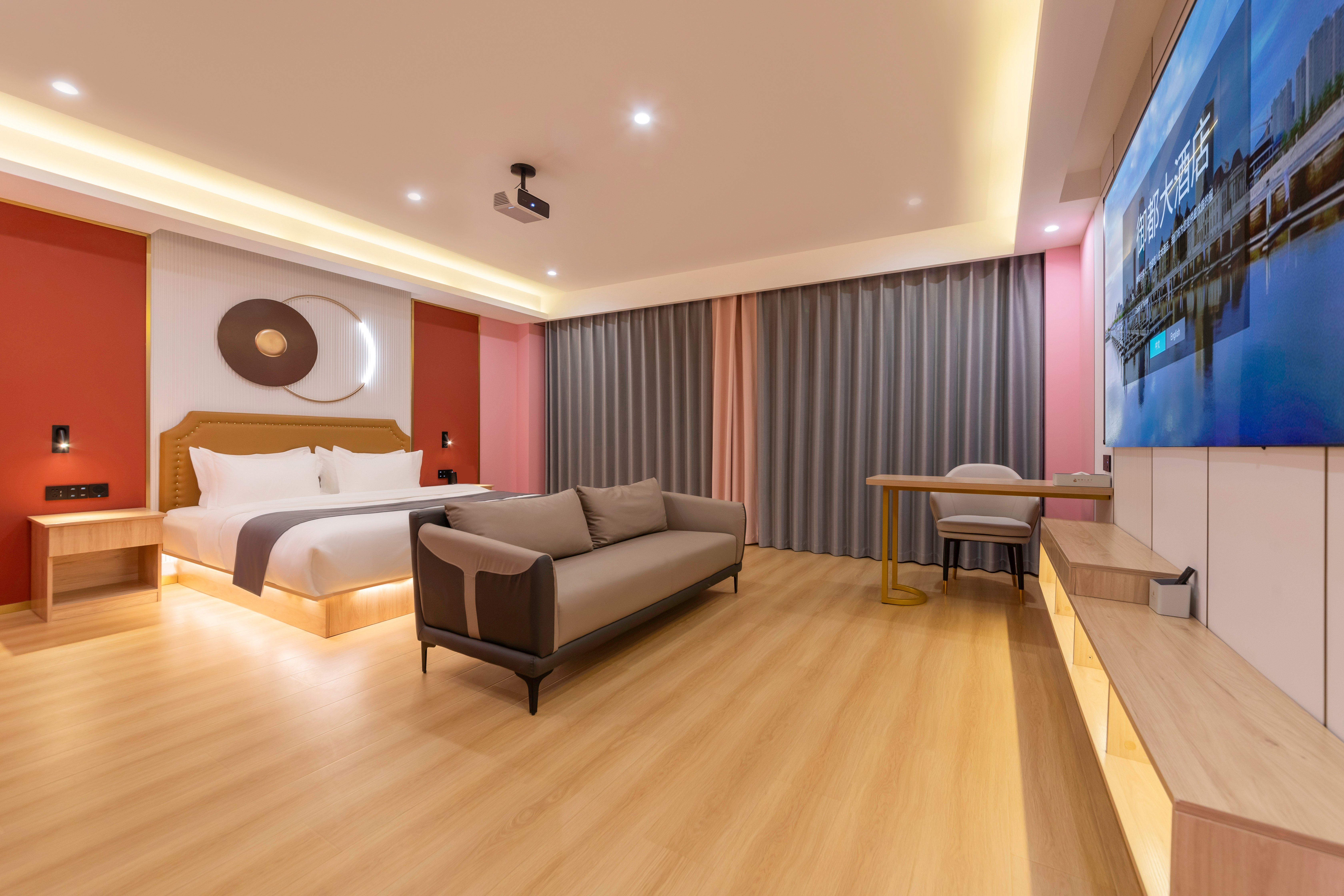 棲奚美駐.影音大床房[智能客控-智能馬桶-乾濕分離]